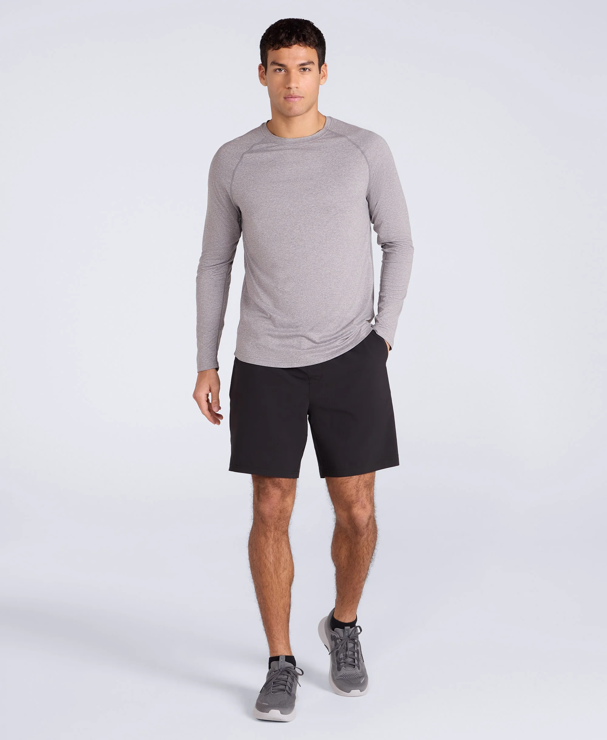 Albie Mens Stretch Active Shorts - Black - Image 2
