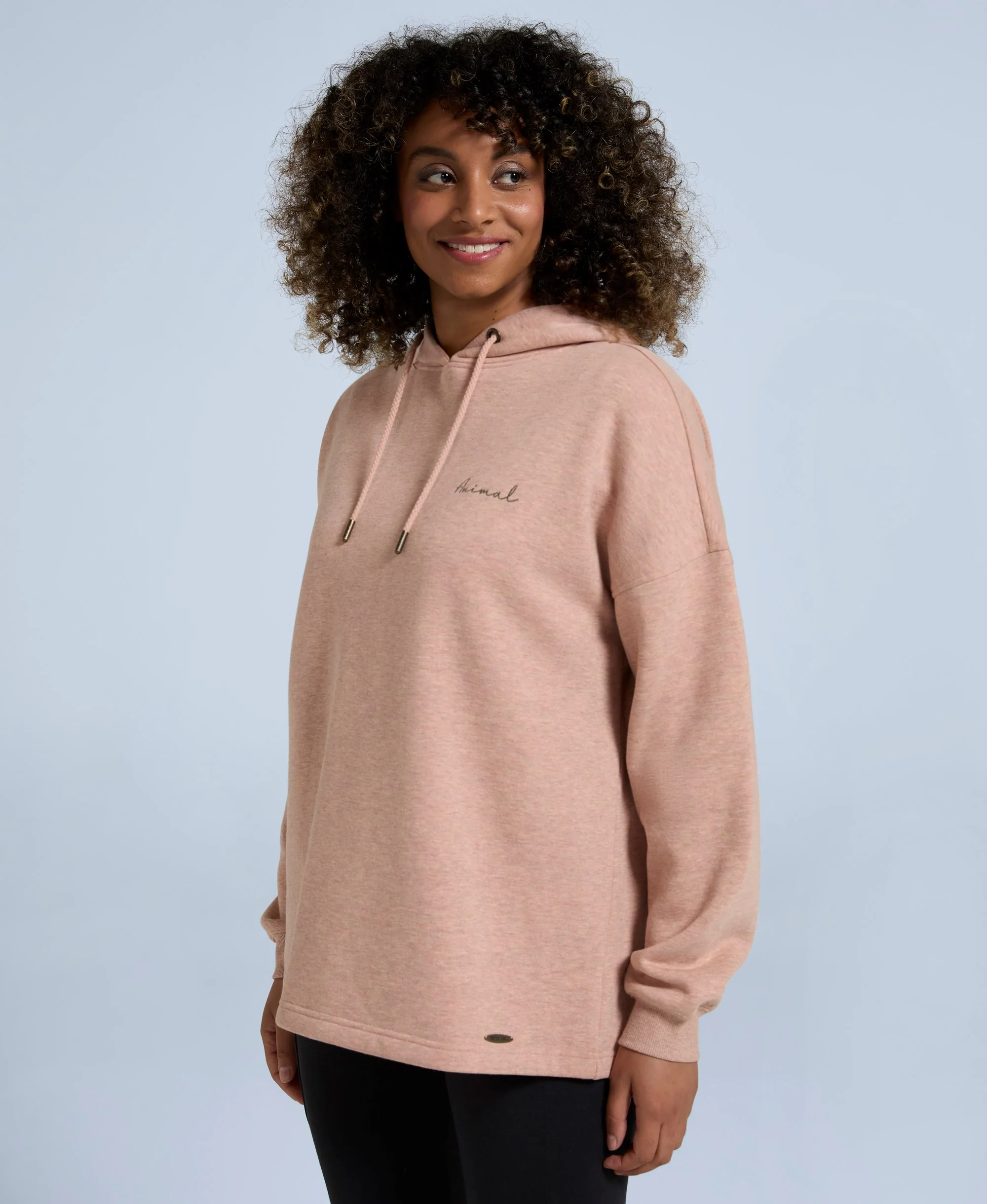 Amber Womens Relaxed Hoodie - Light Pink - Image 5