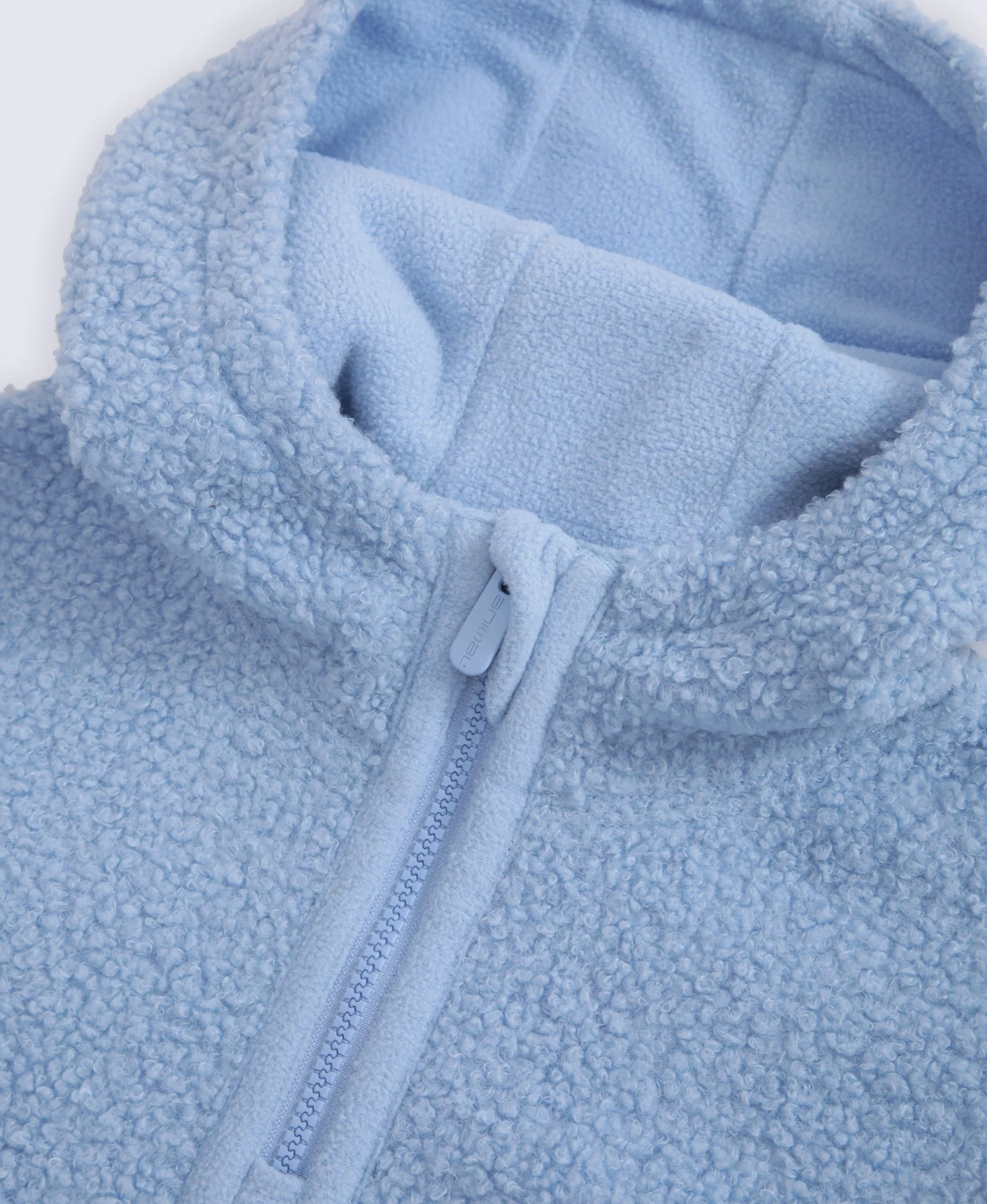 Etta Kids Half Zip Borg Hoodie - Pale Blue - Image 3