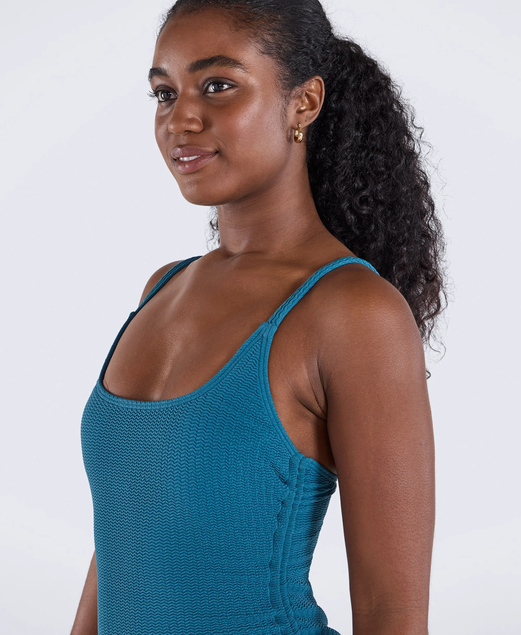 Madelyn Womens Tie Side Swimsuit - Teal - Image 4
