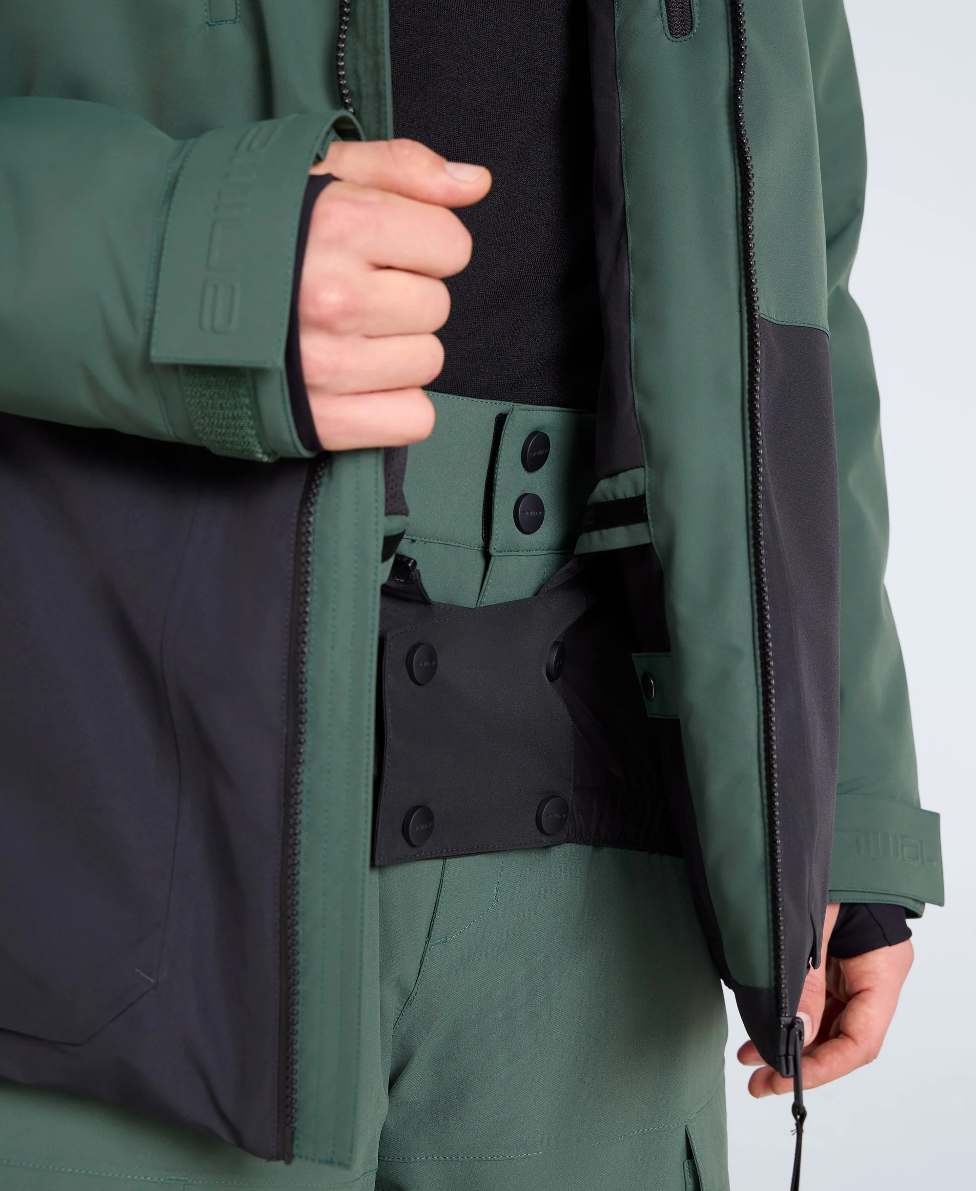 Zephyr Mens Waterproof Snow Jacket - Green - Image 4
