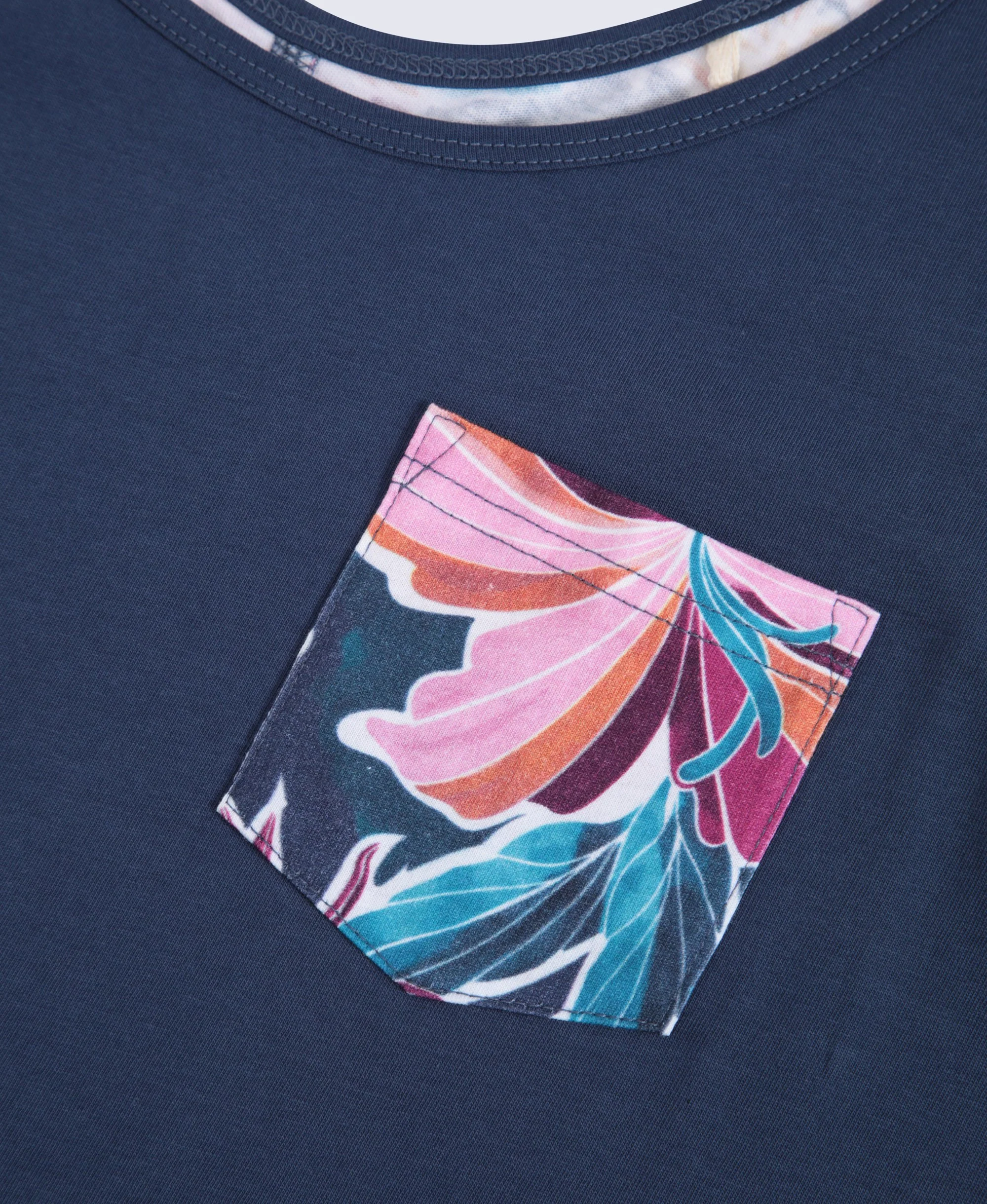 Brooke Womens Printed Loose Tank - Navy - Image 3