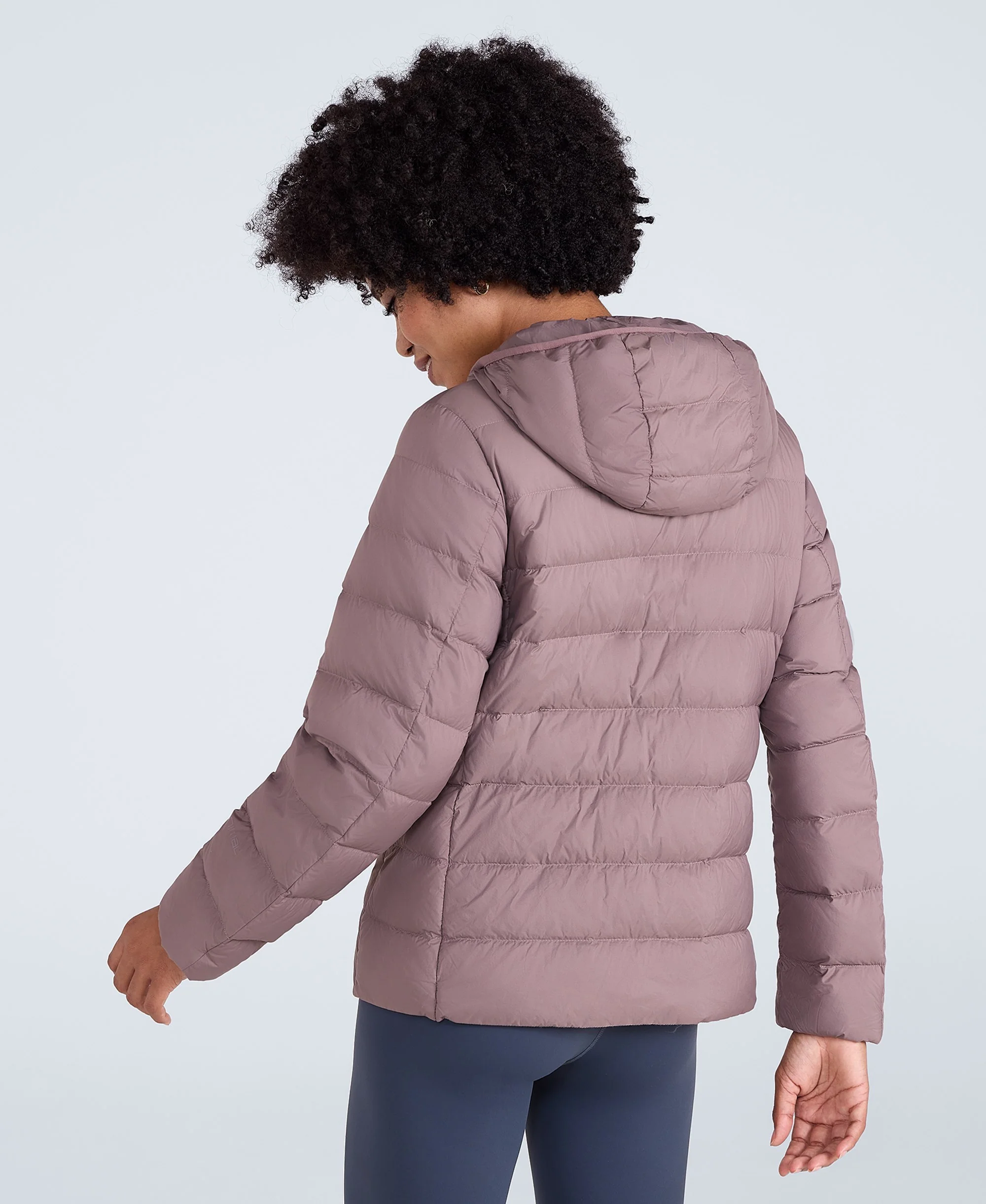 Womens Lightweight Down Packable Jacket - Dusky Purple - Image 5