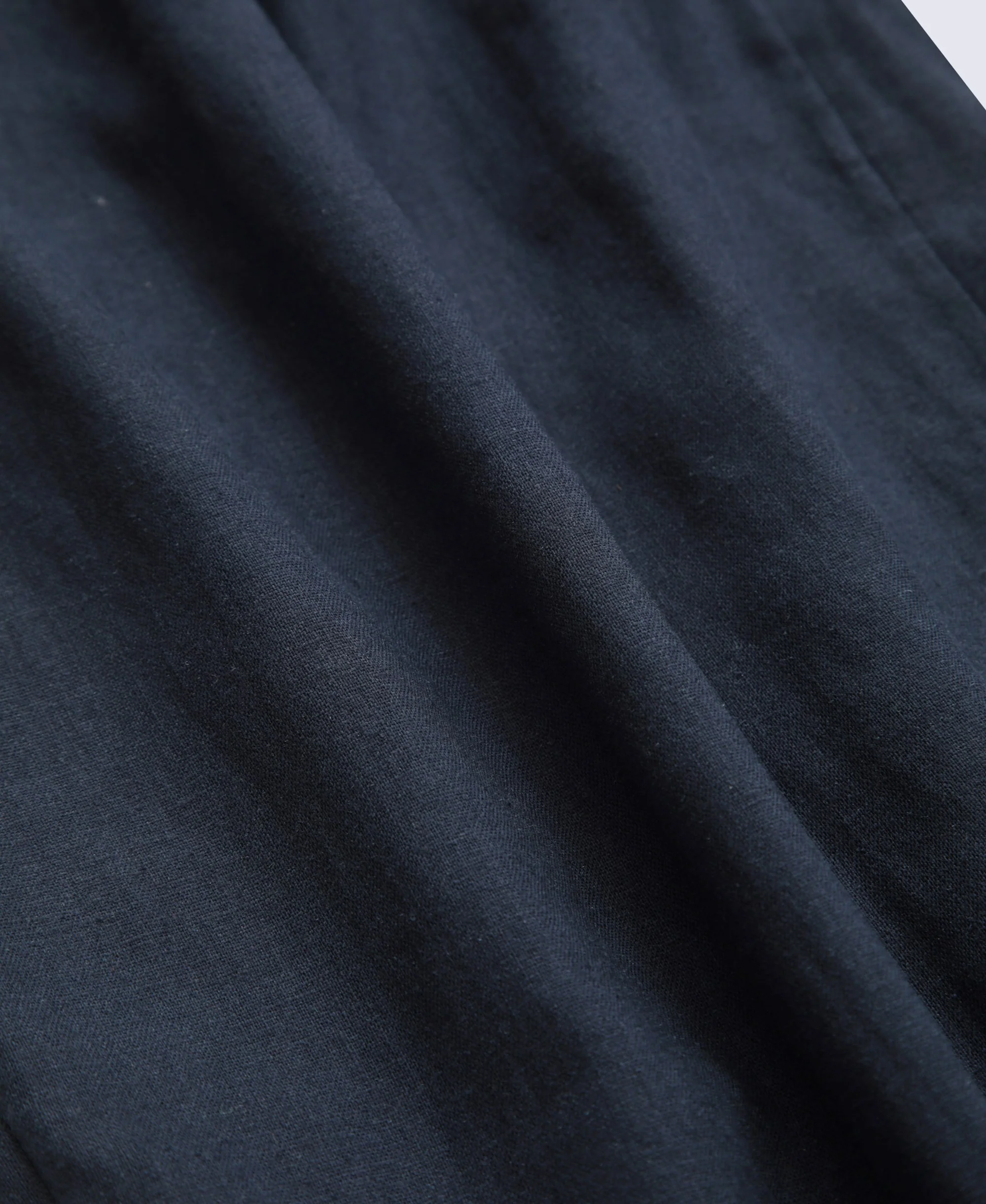 Womens Linen Blend Crop Trousers - Navy - Image 4