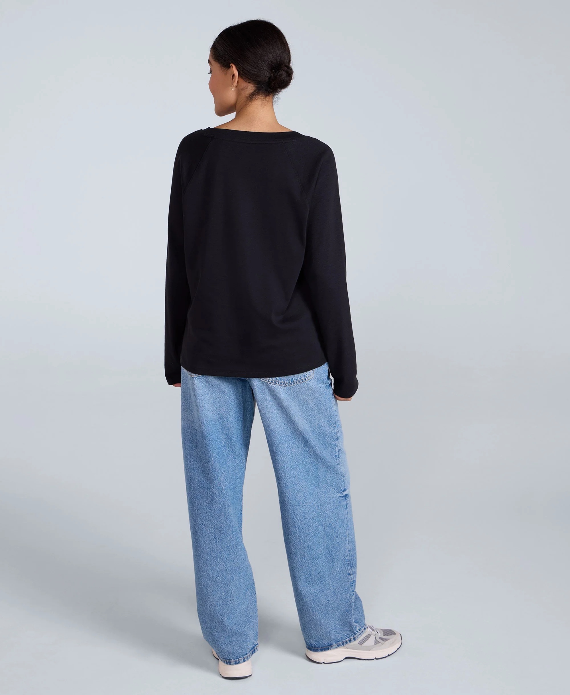 Ashleigh Womens Long Sleeve Top - Black - Image 4