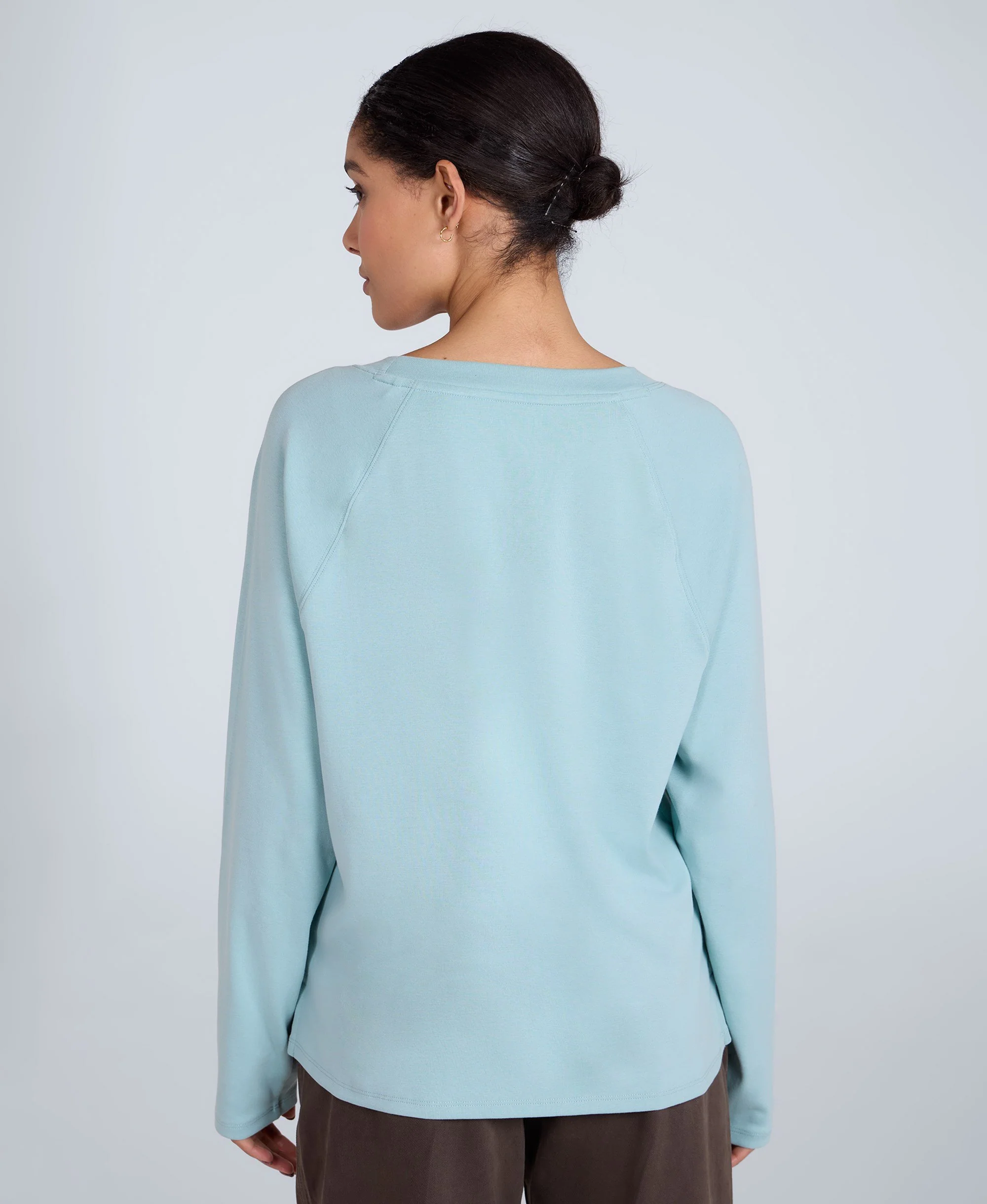 Ashleigh Womens Long Sleeve Top - Light Blue - Image 3