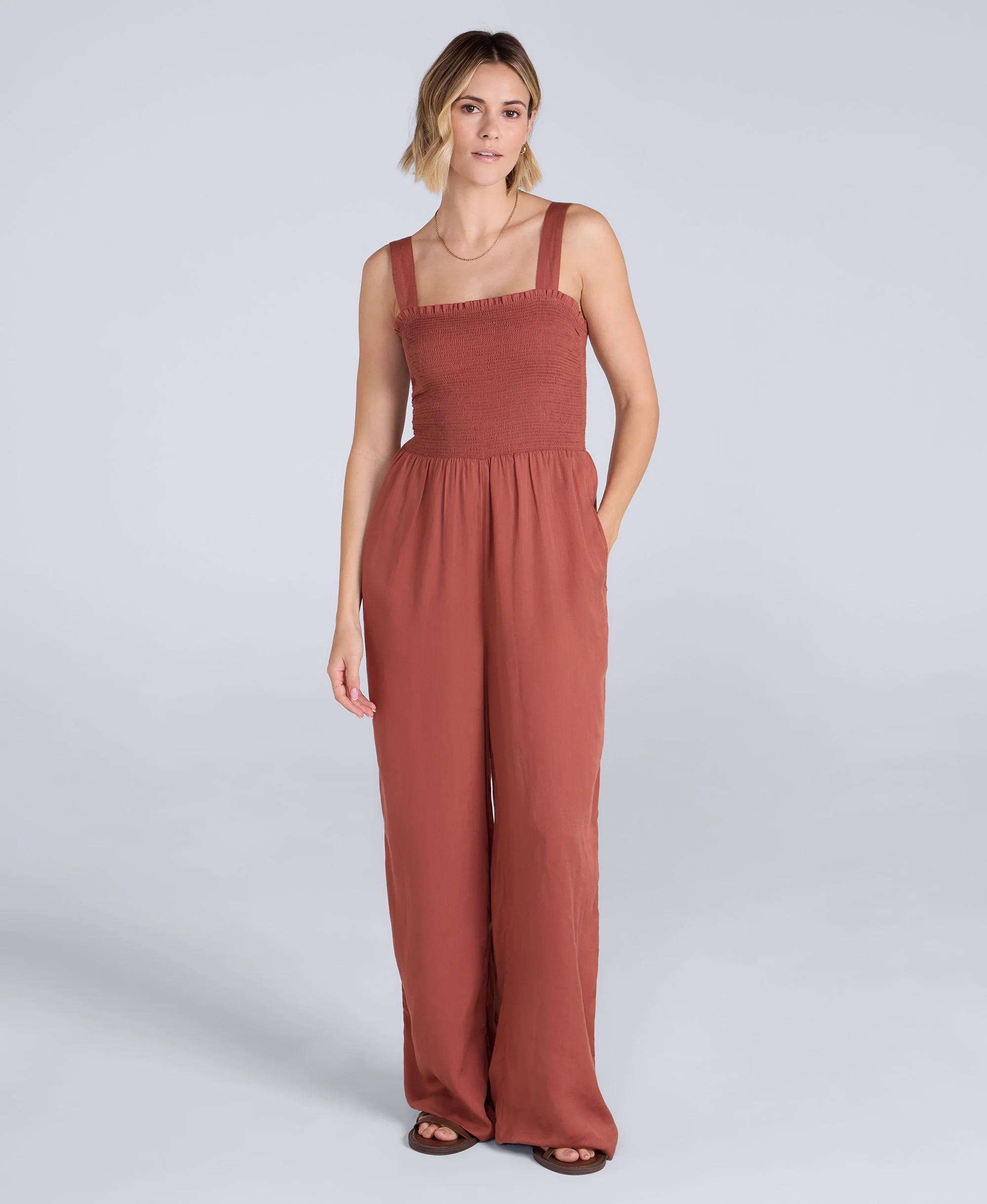 Astrid Womens Jumpsuit - Rust