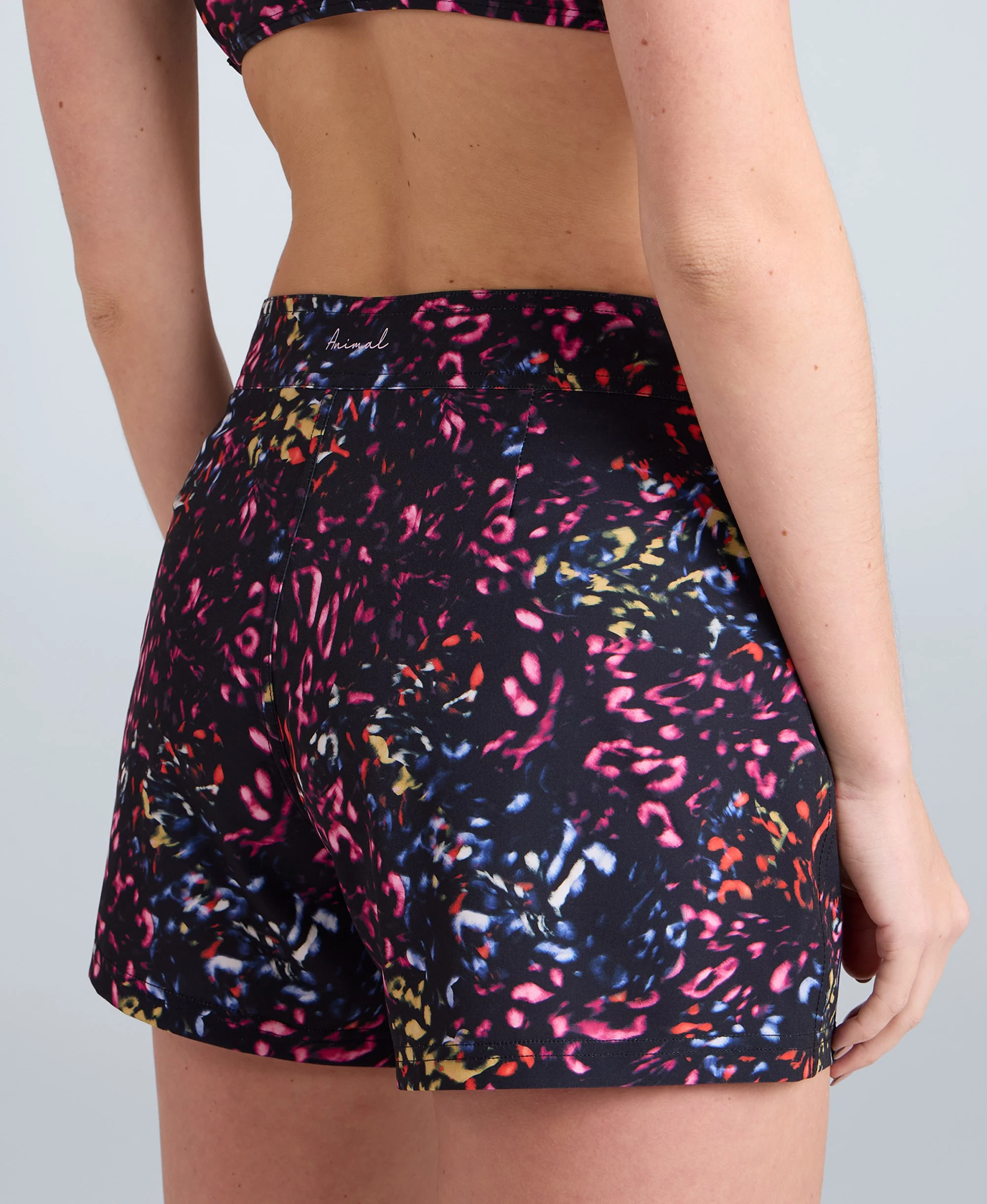 Aurora Womens Printed Mini Boardshort - Jet Black - Image 3