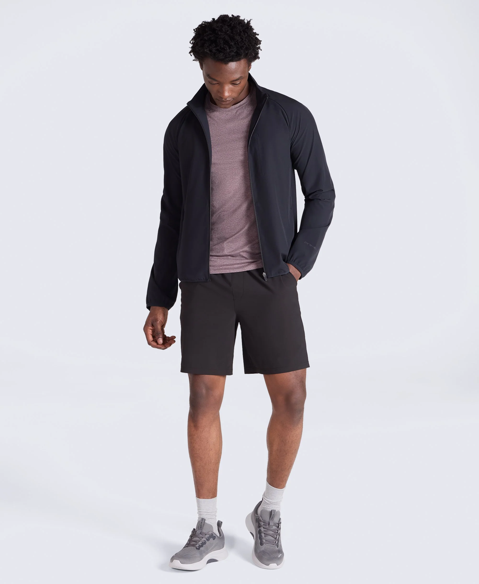 Avenue Mens Lightweight Funnel Neck Jacket - Black - Image 2