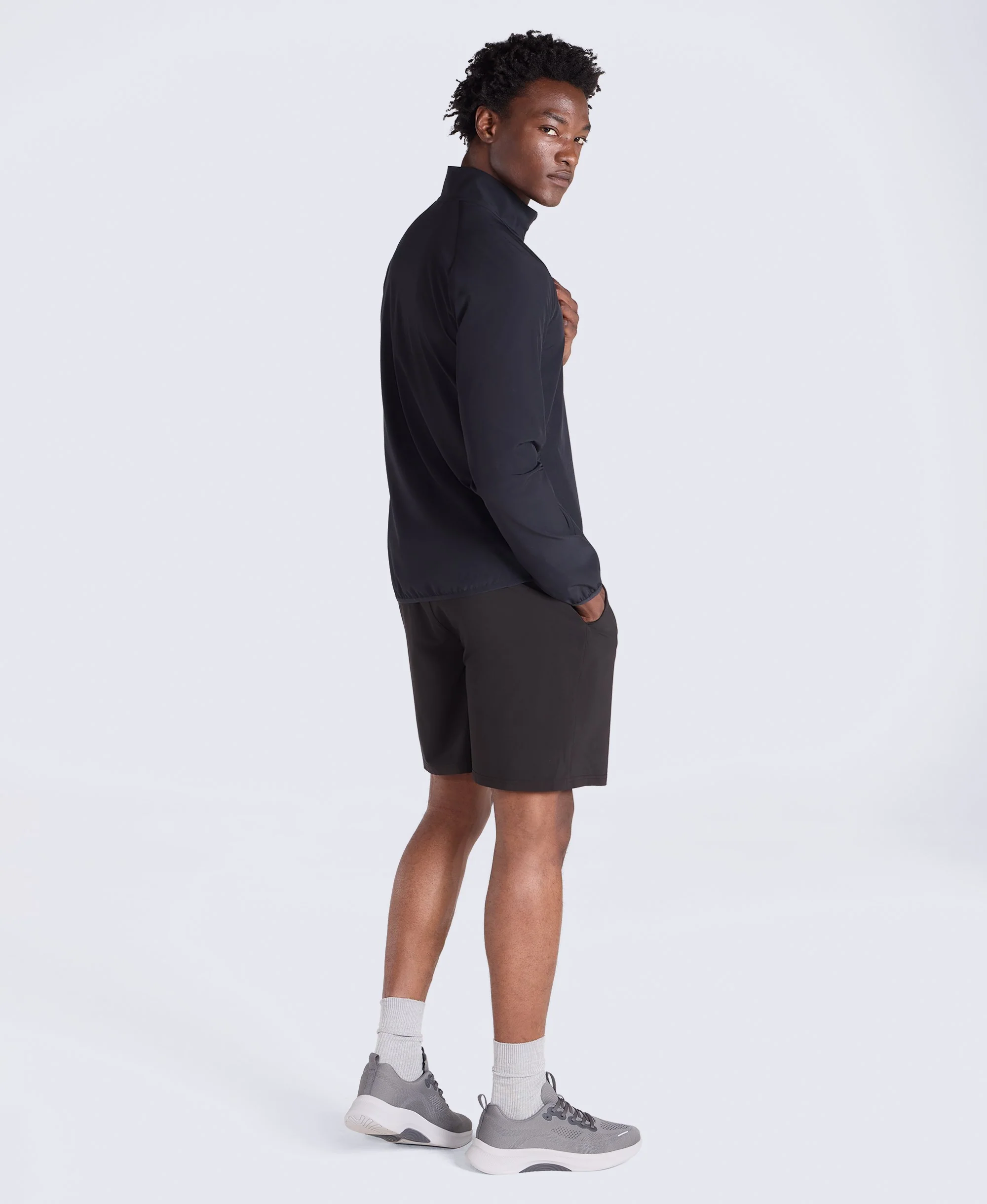 Avenue Mens Lightweight Funnel Neck Jacket - Black - Image 4