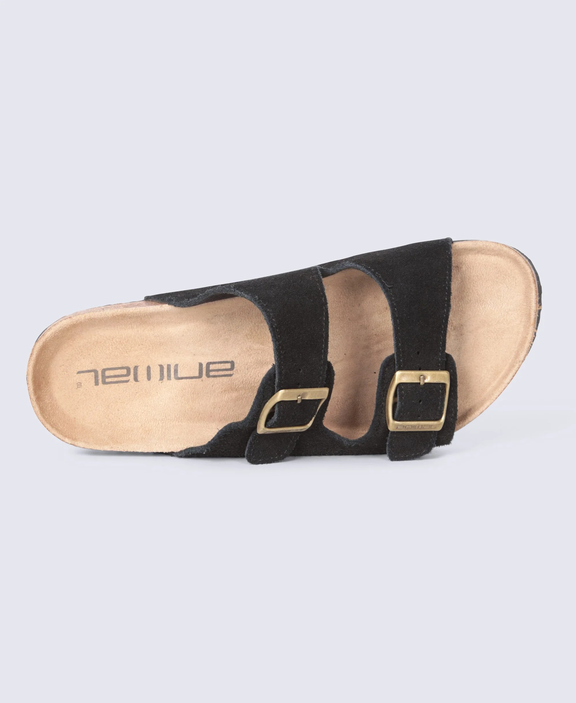 Avery Womens Casual Leather Slider - Black - Image 2