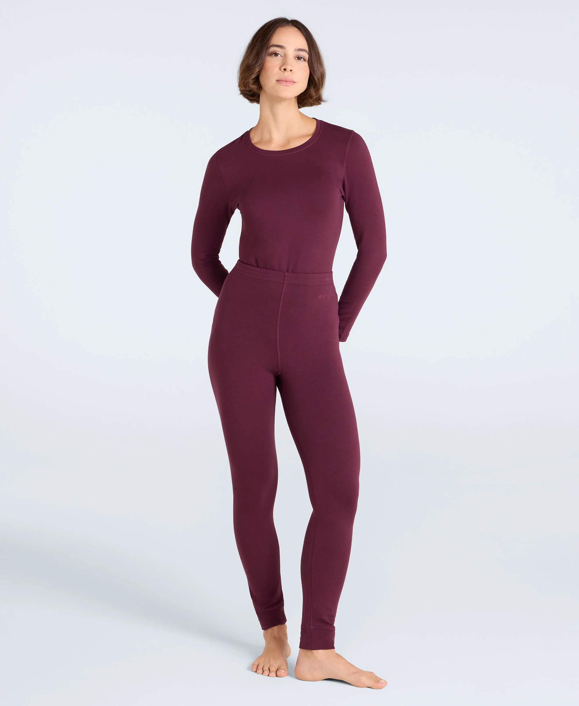 Blaze Womens Base Layer Pants - Burgundy - Image 2