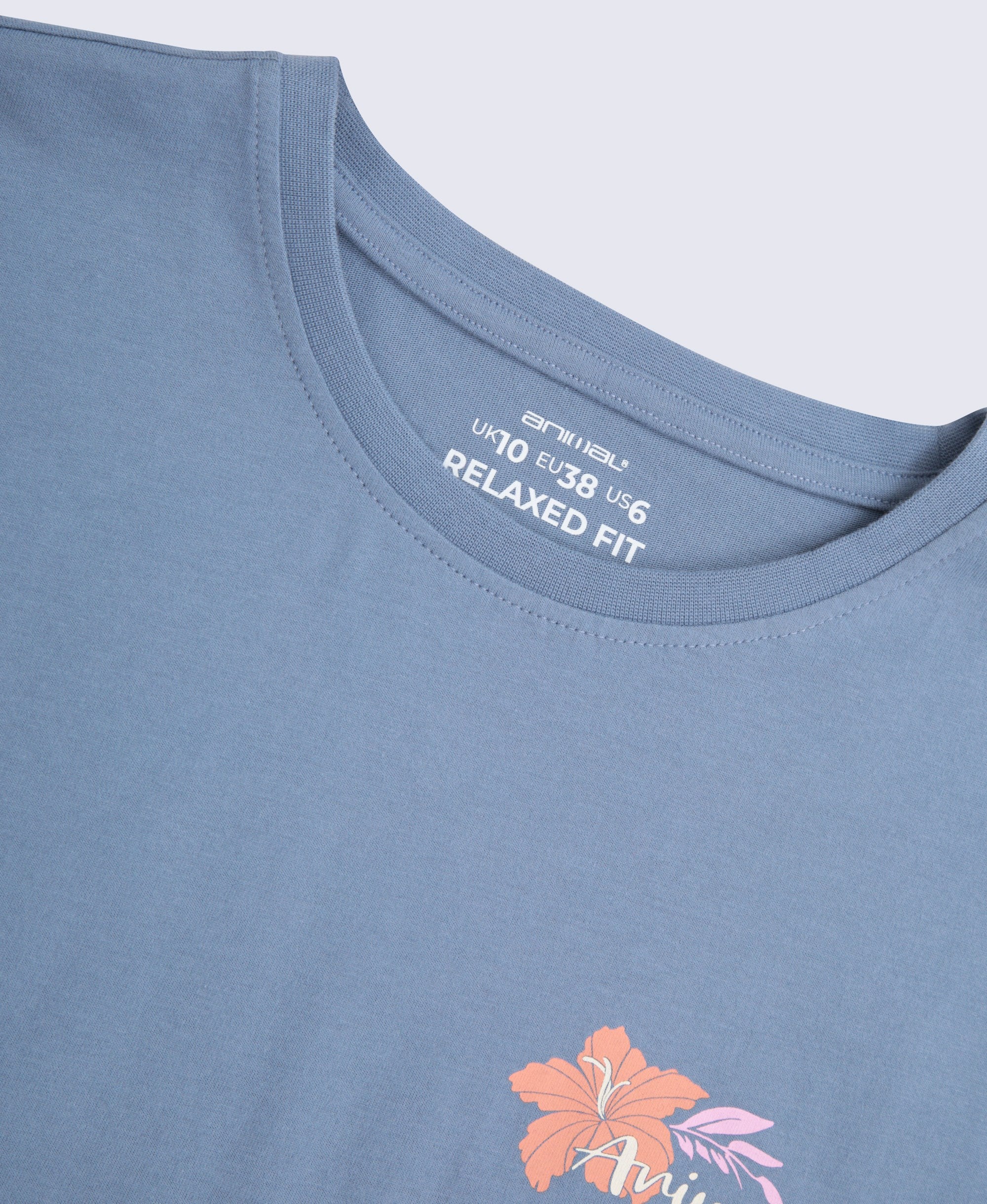 Leena St Ives Womens Printed T-Shirt - Blue - Image 3
