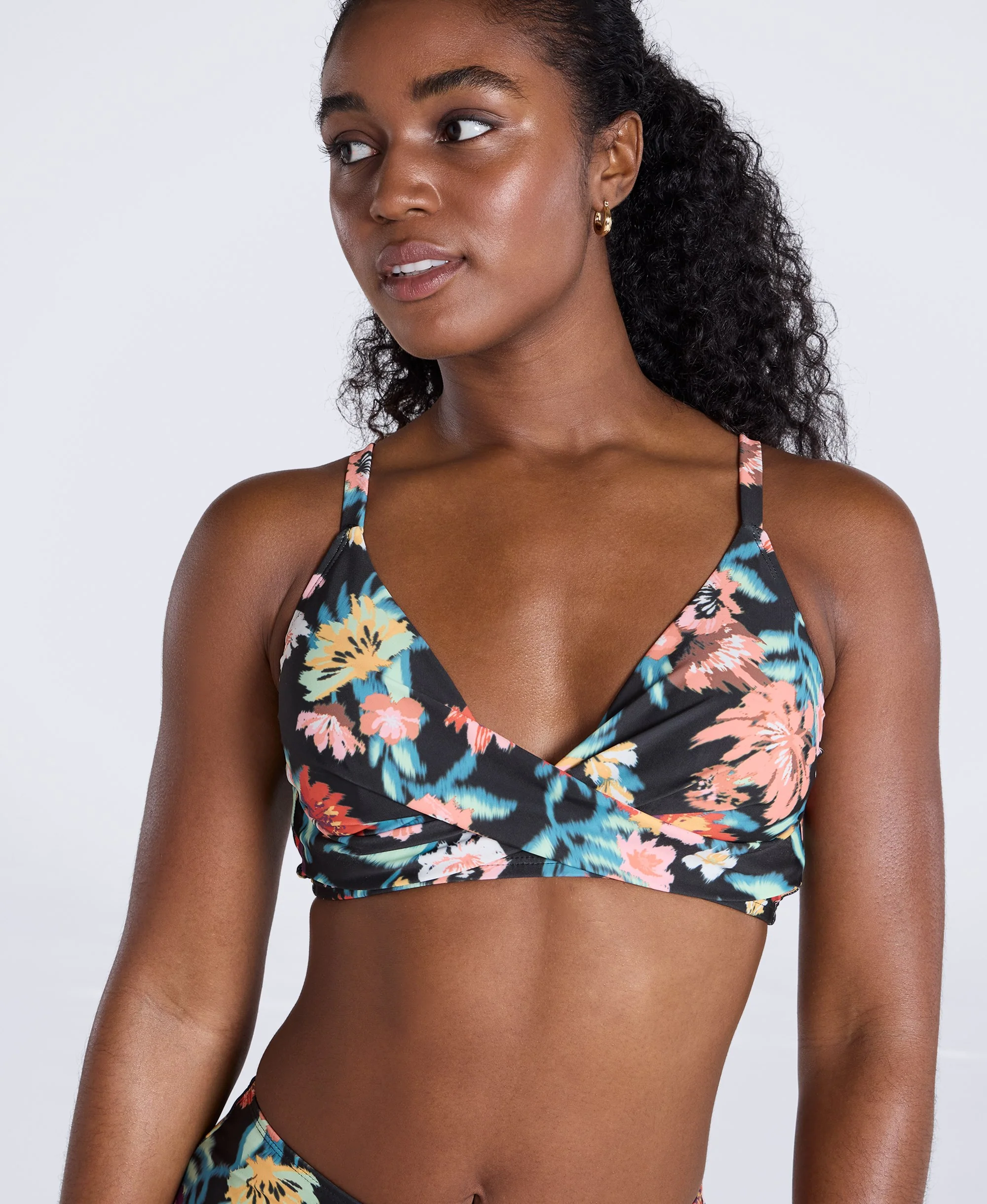 Bondi Womens Wrap Bikini Top - Black