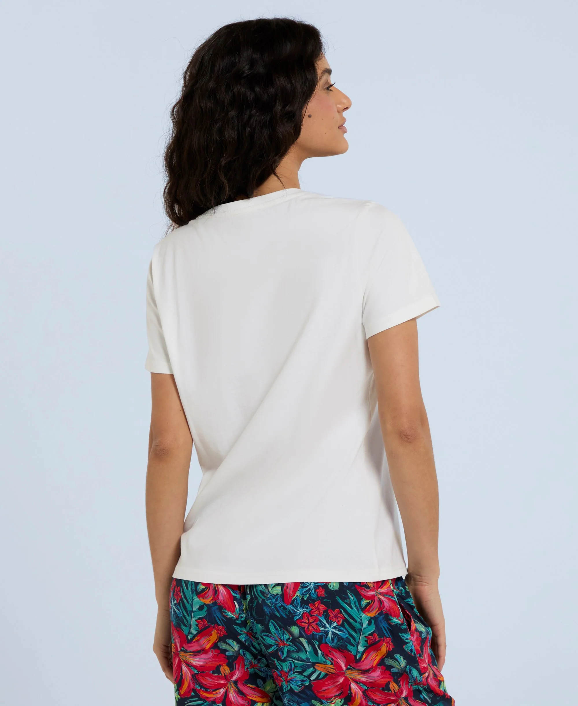 Carina Hibiscus Womens T-Shirt - White - Image 3