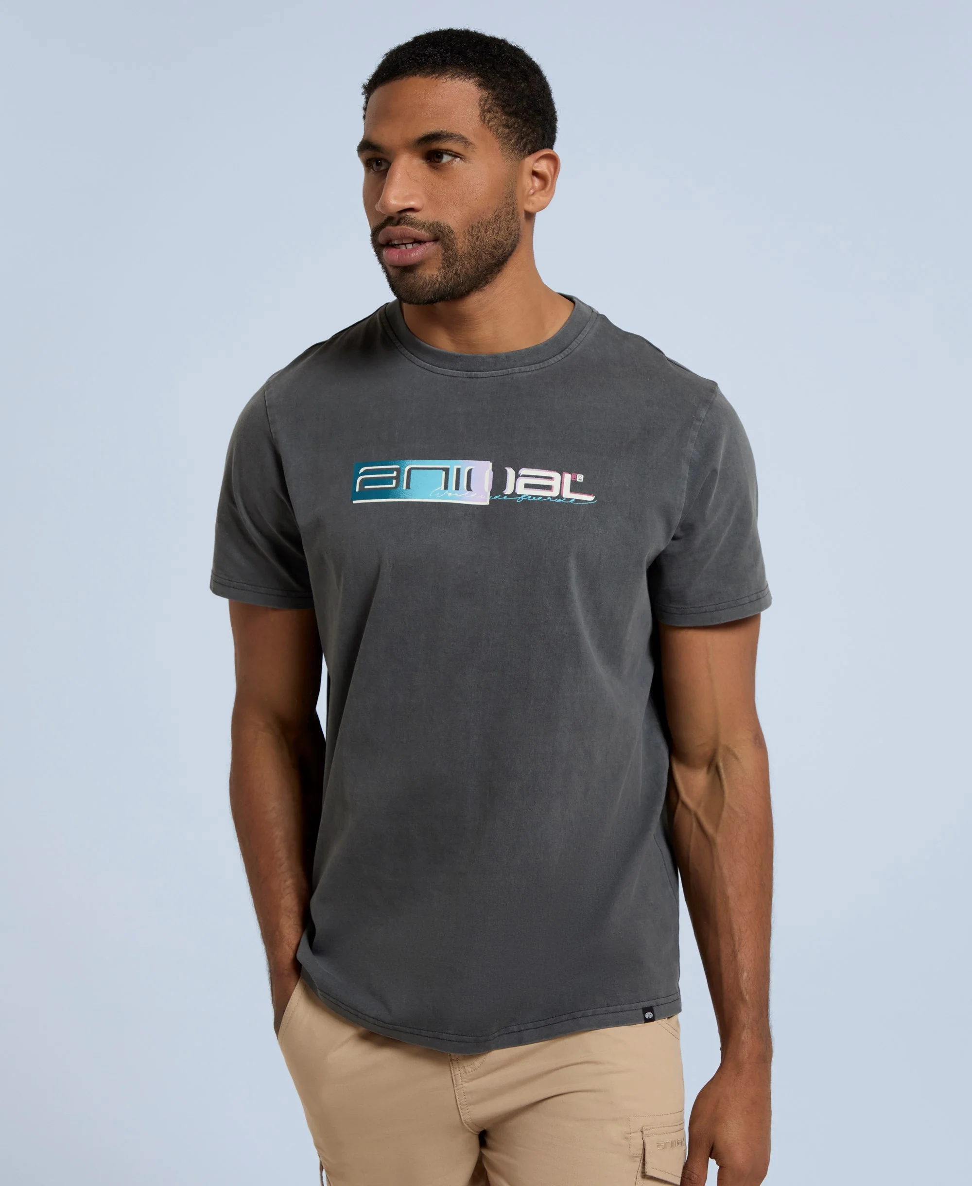 Chase Mens Graphic Relaxed T-Shirt - Charcoal - Image 4