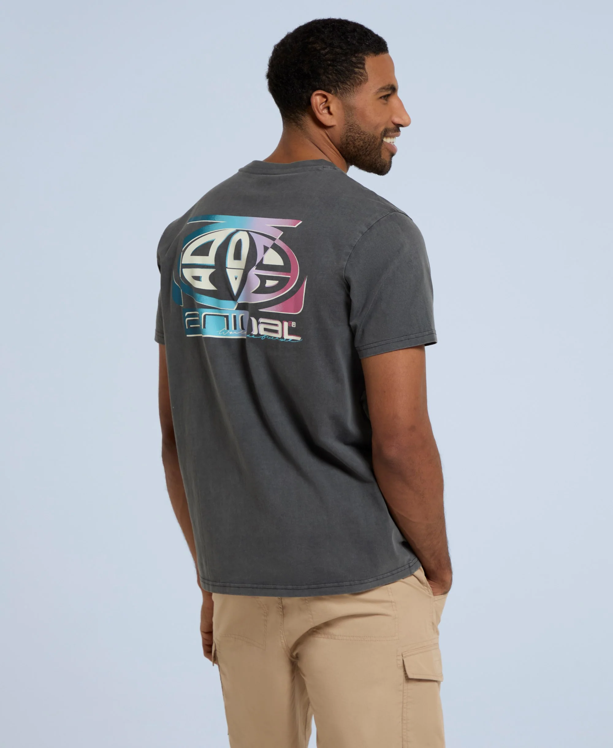Chase Mens Graphic Relaxed T-Shirt - Charcoal - Image 5