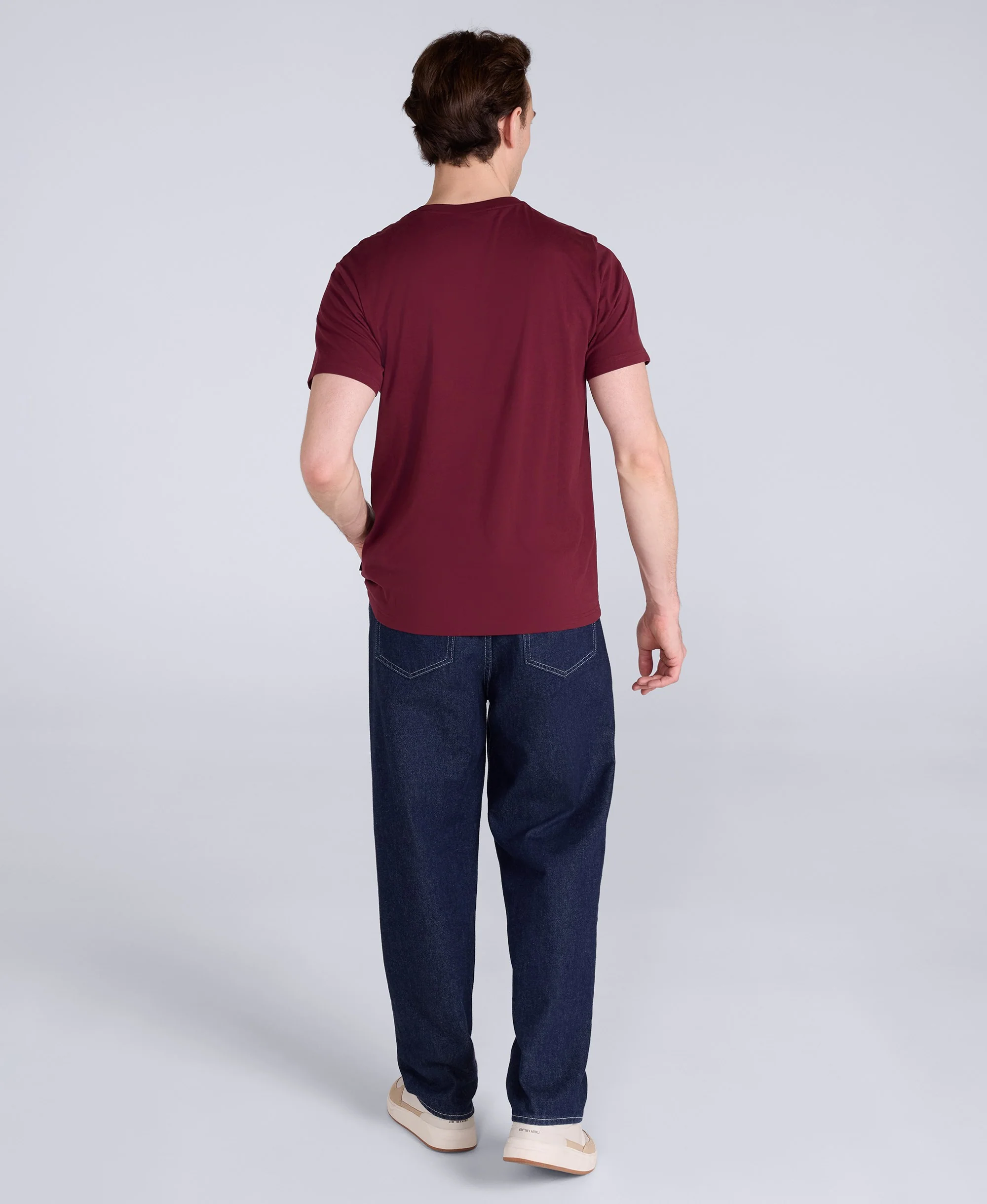 Classico Mens T-Shirt - Dark Burgundy - Image 4