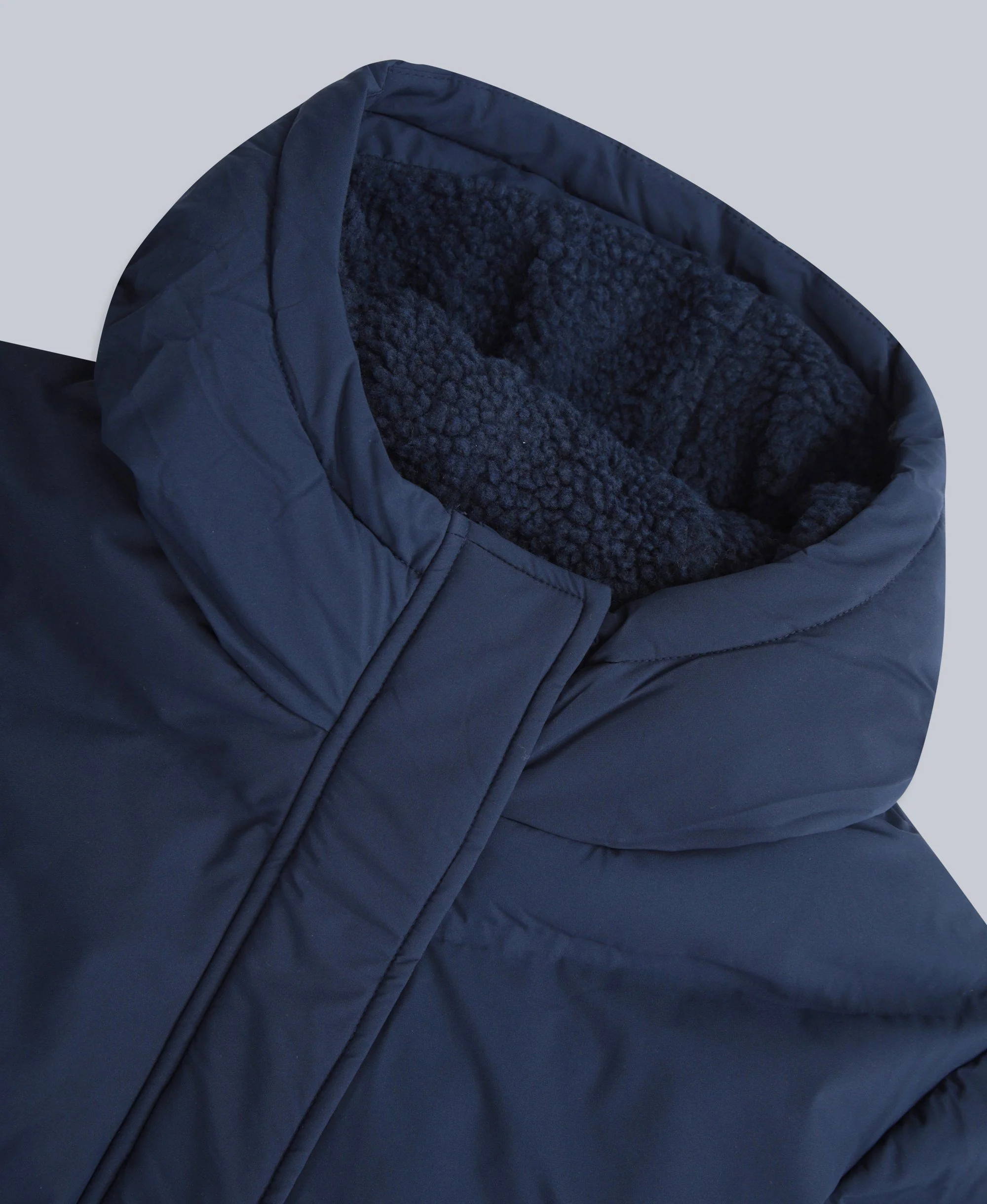 Cocoon Womens Borg Lined Padded Coat - Navy - Image 3