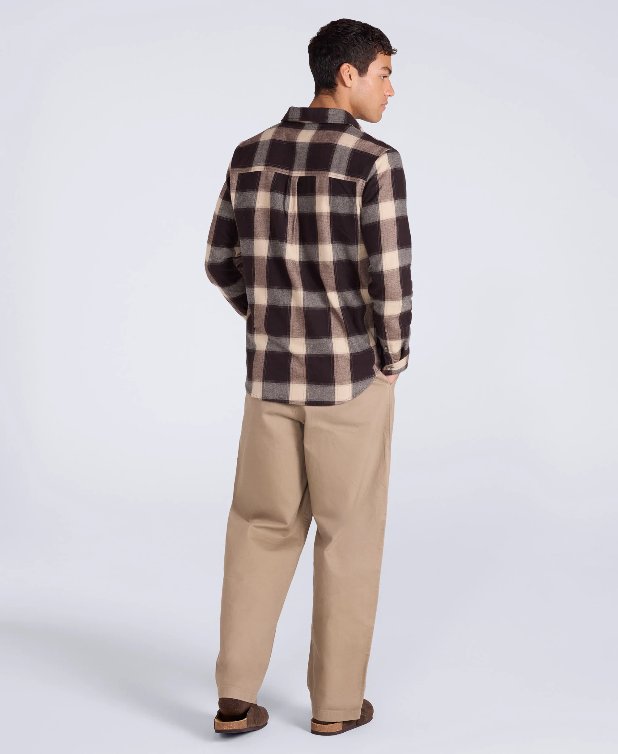 Cove Mens Flannel Shirt - Grey - Image 5