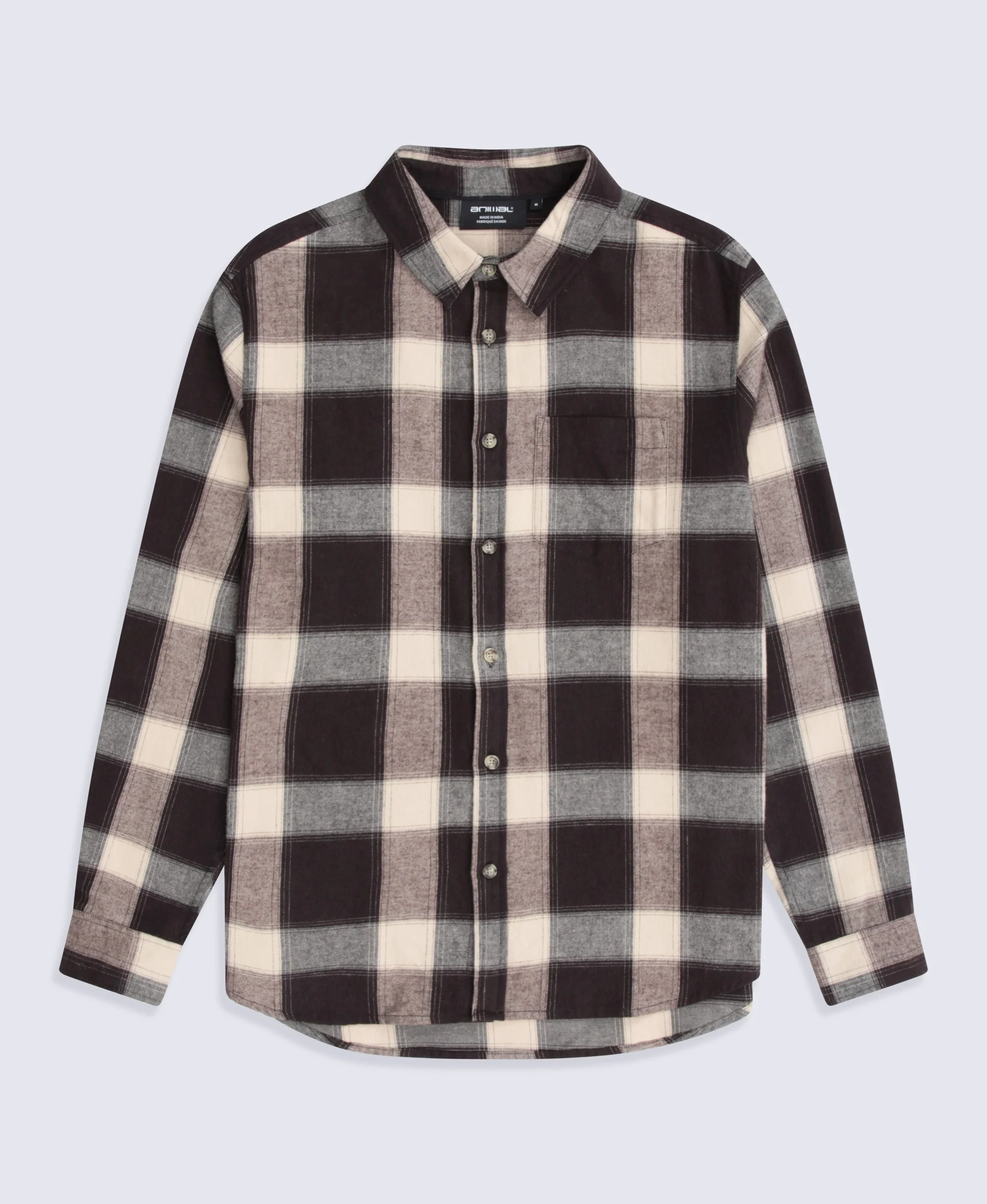 Cove Mens Flannel Shirt - Grey - Image 6