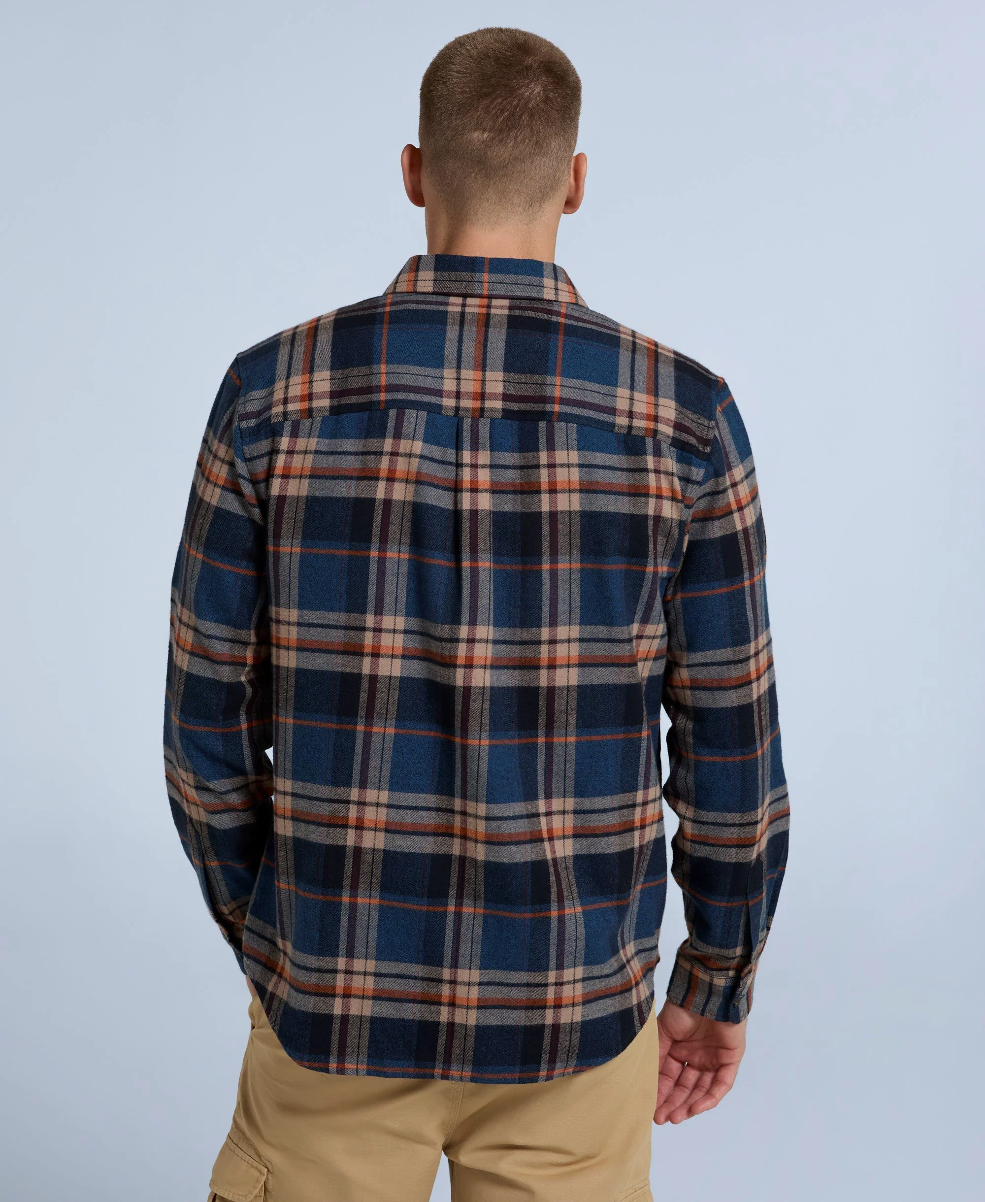 Cove Mens Flannel Shirt - Navy - Image 4