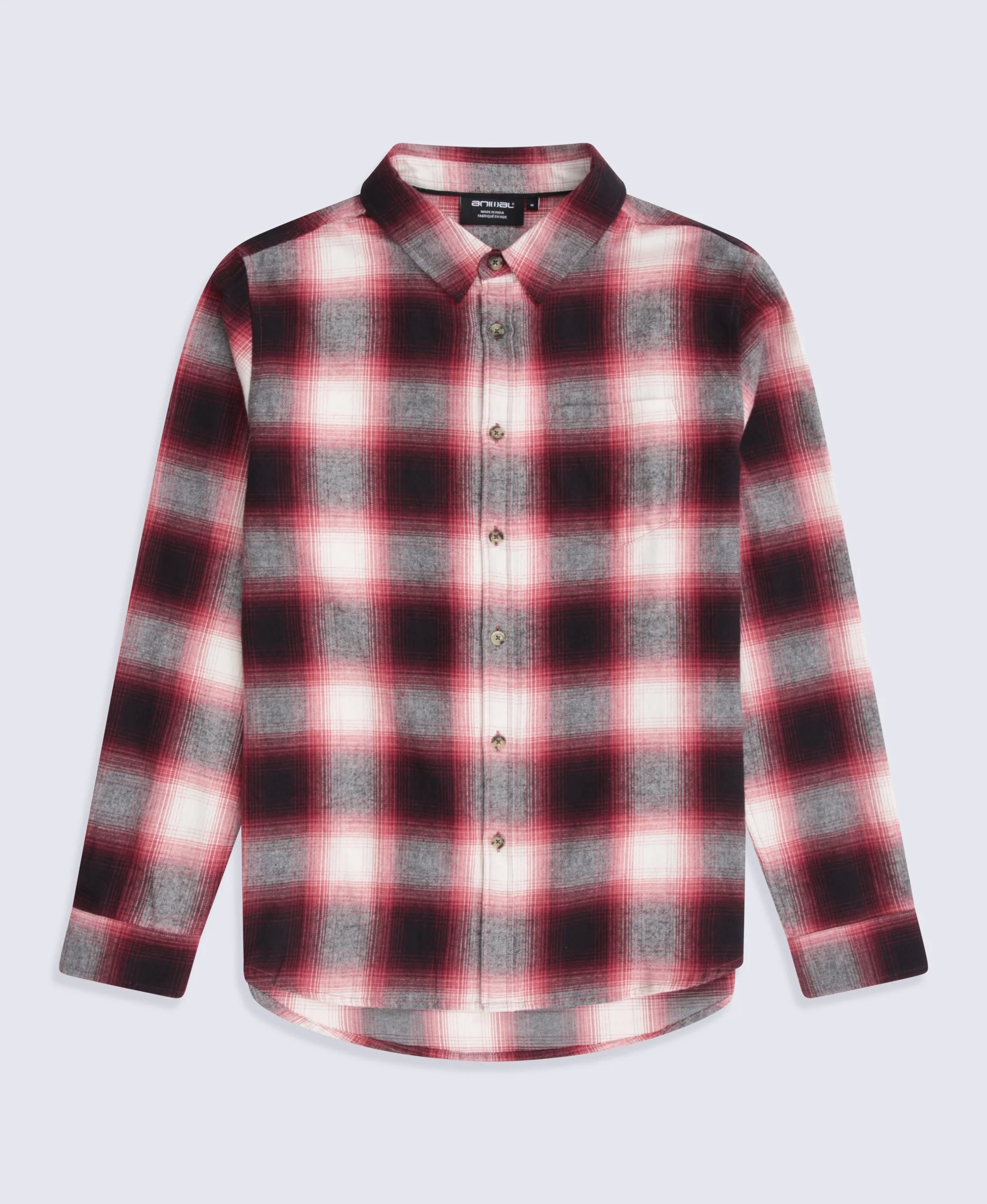 Cove Mens Flannel Shirt - Red - Image 5