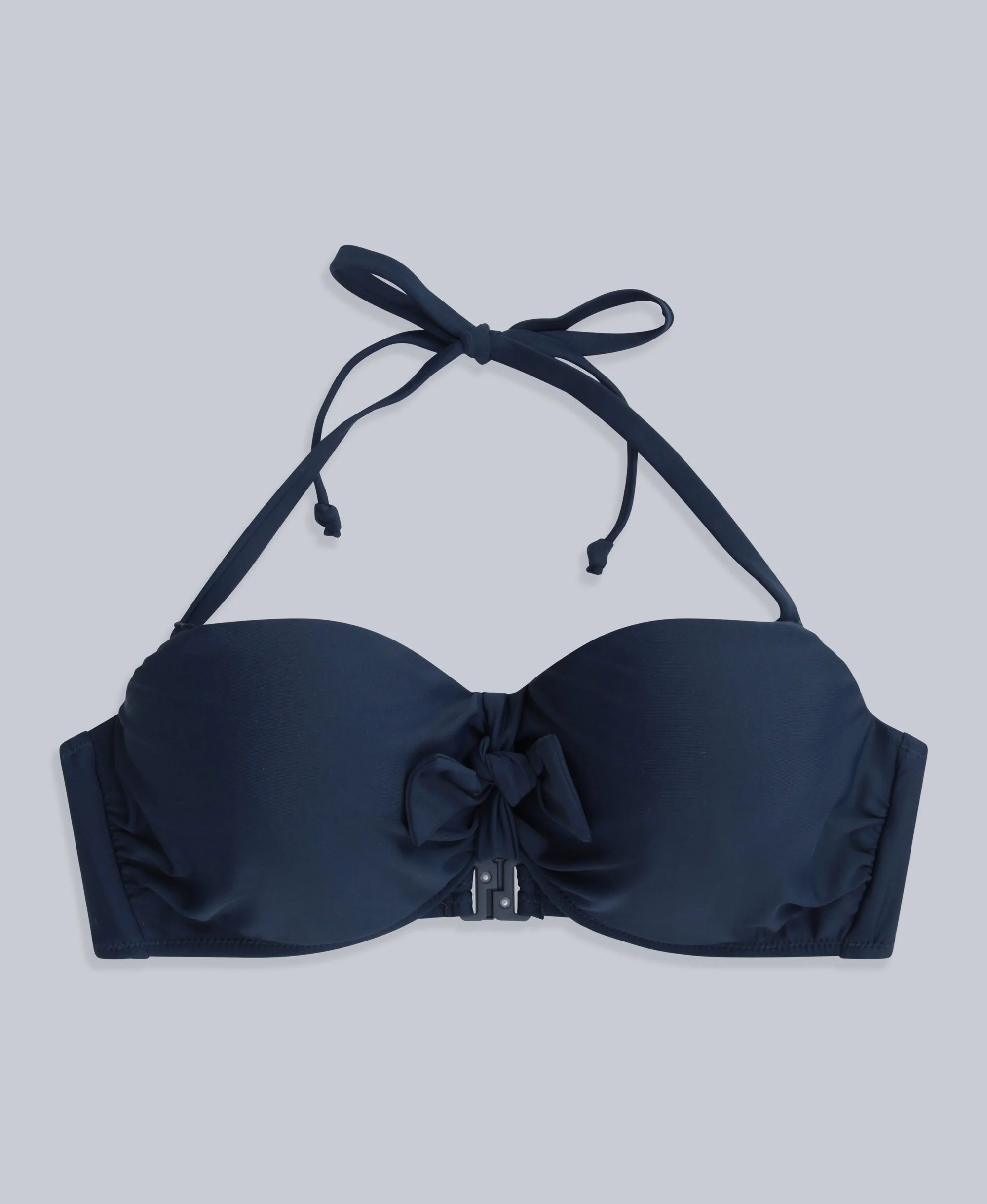 Docks Womens Printed Tie Front Bikini Top - Dark Blue - Image 6