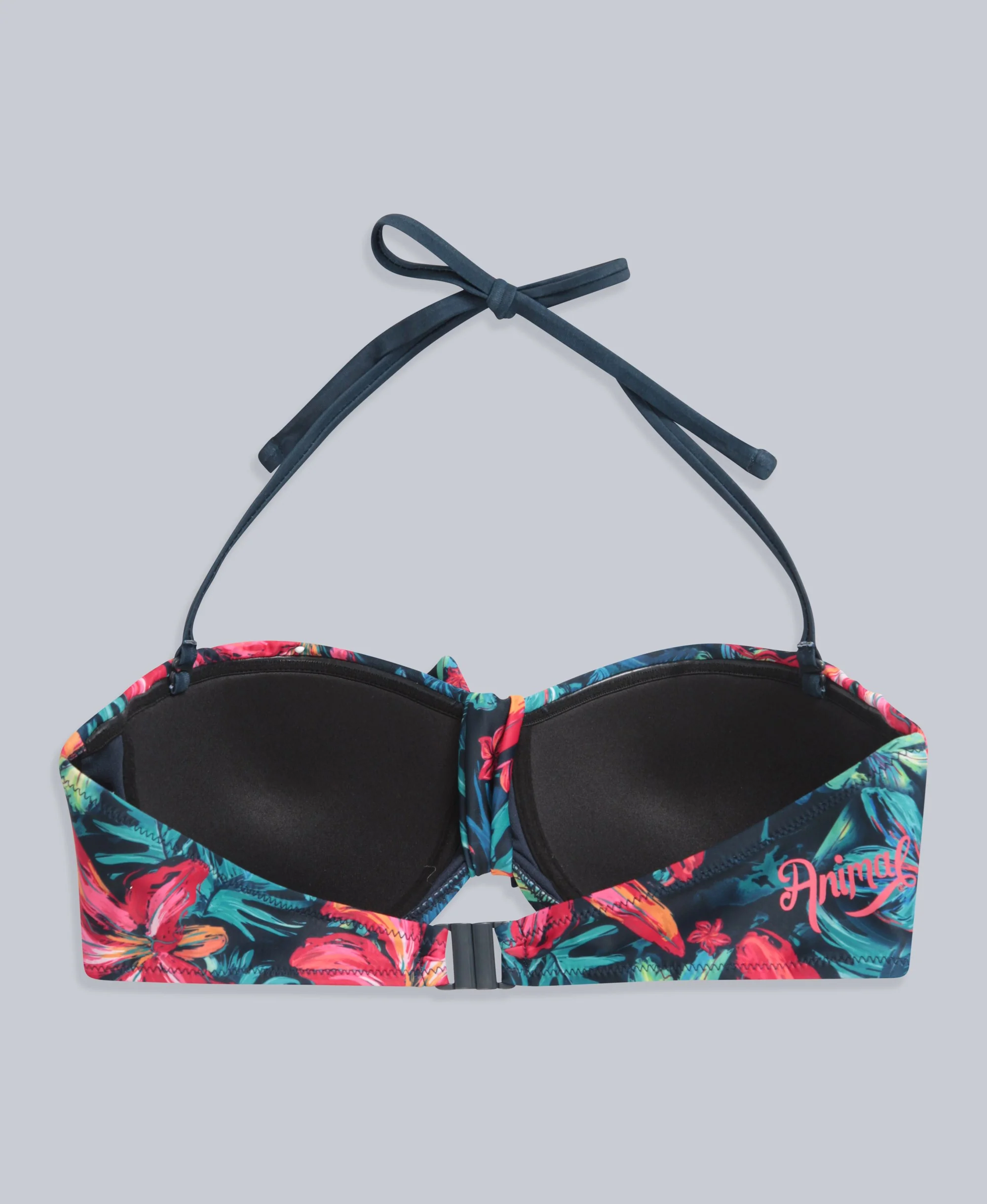 Docks Womens Printed Tie Front Bikini Top - Red - Image 7