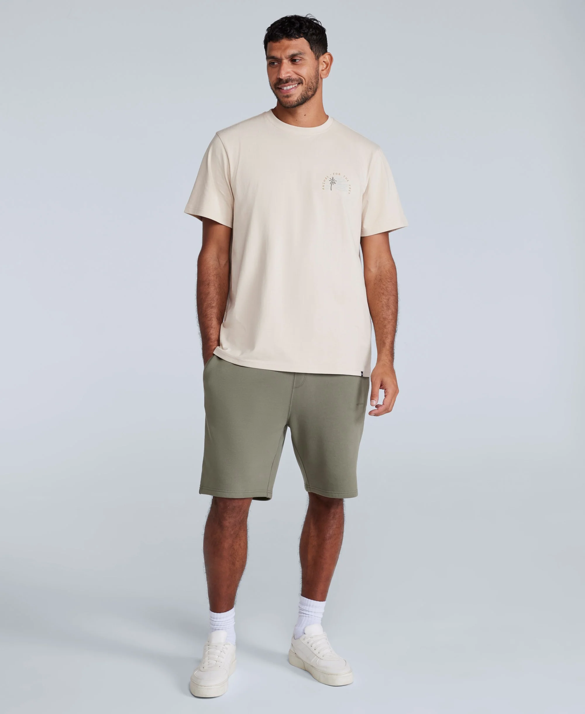 Driver Mens Jogger Shorts - Khaki - Image 2