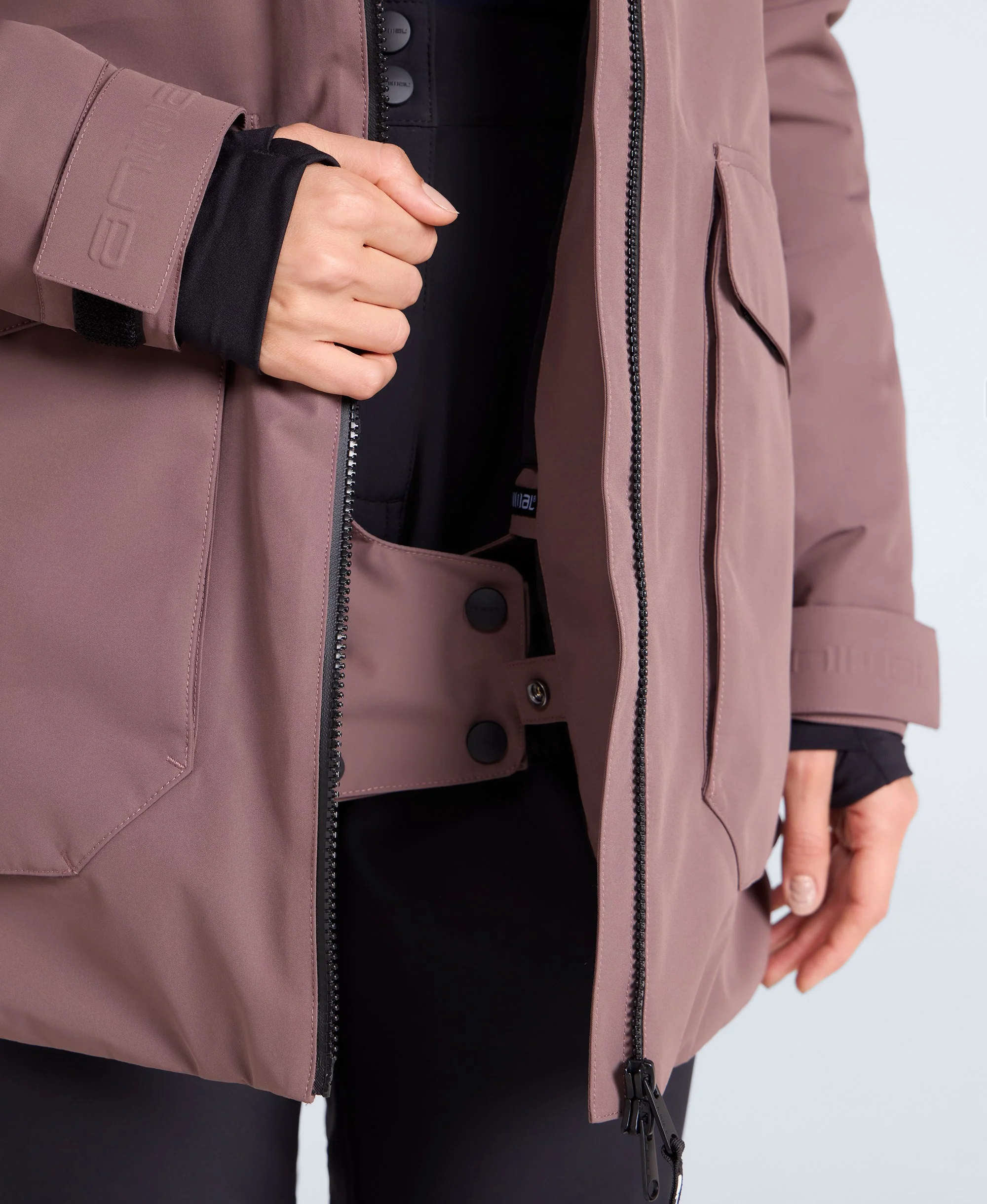 Echo Womens Waterproof Ski Jacket - Brown - Image 4