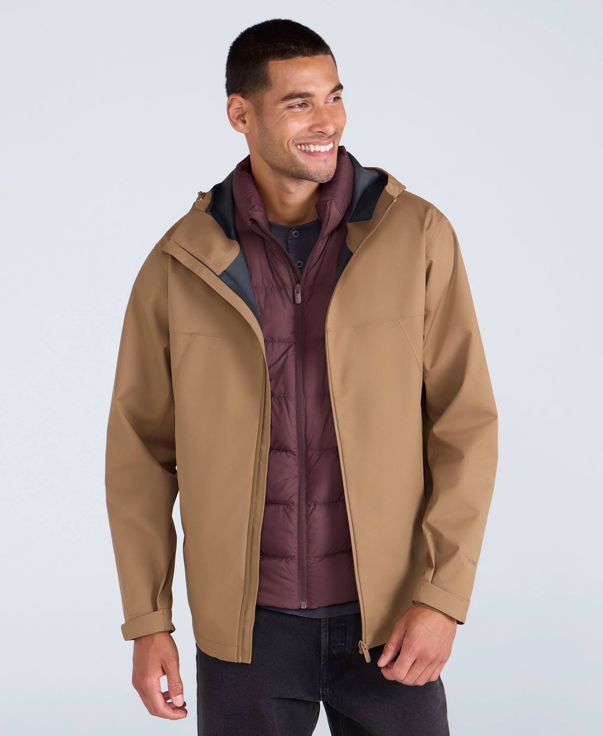 Elements Mens 2.5 Layer Waterproof Jacket - Tan