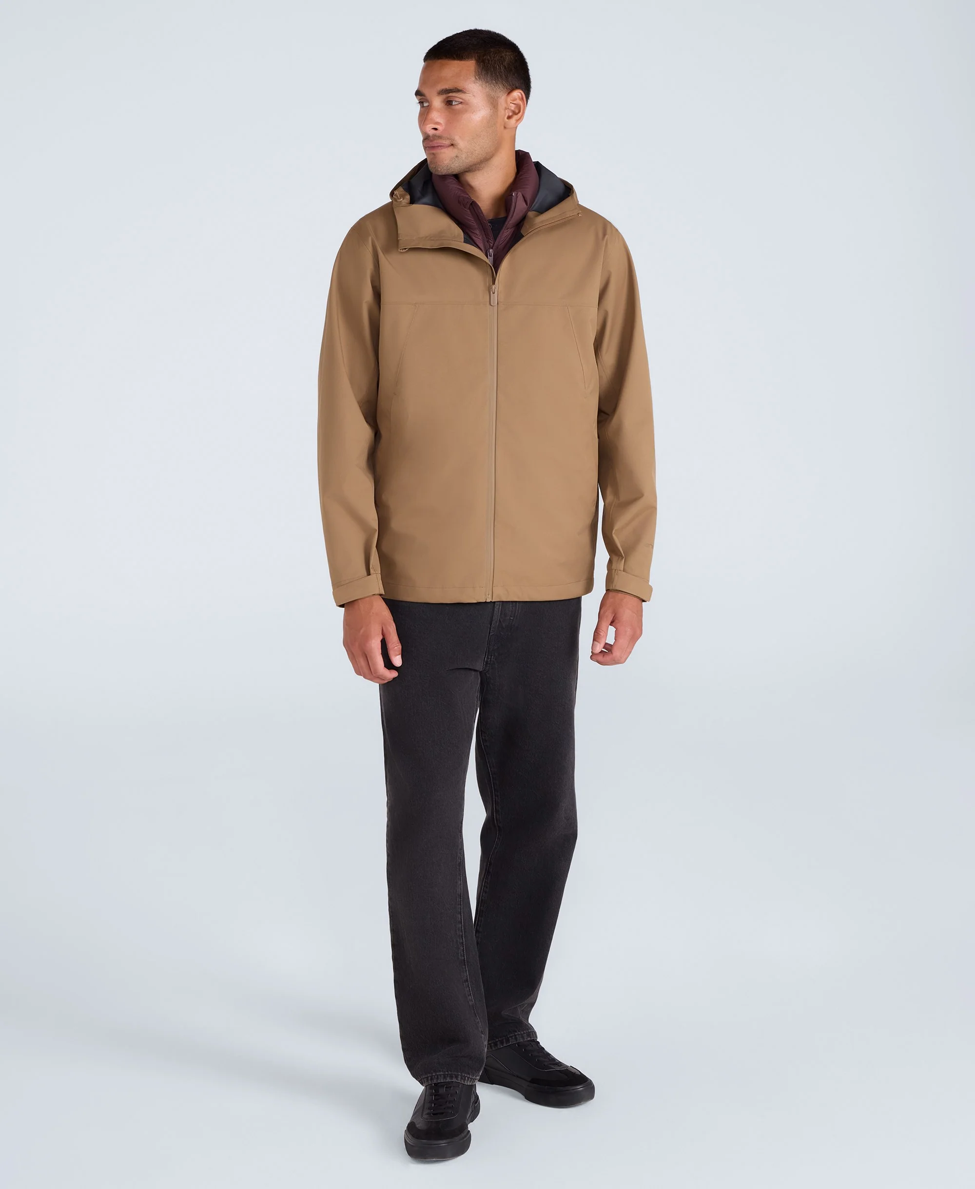 Elements Mens 2.5 Layer Waterproof Jacket - Tan - Image 2