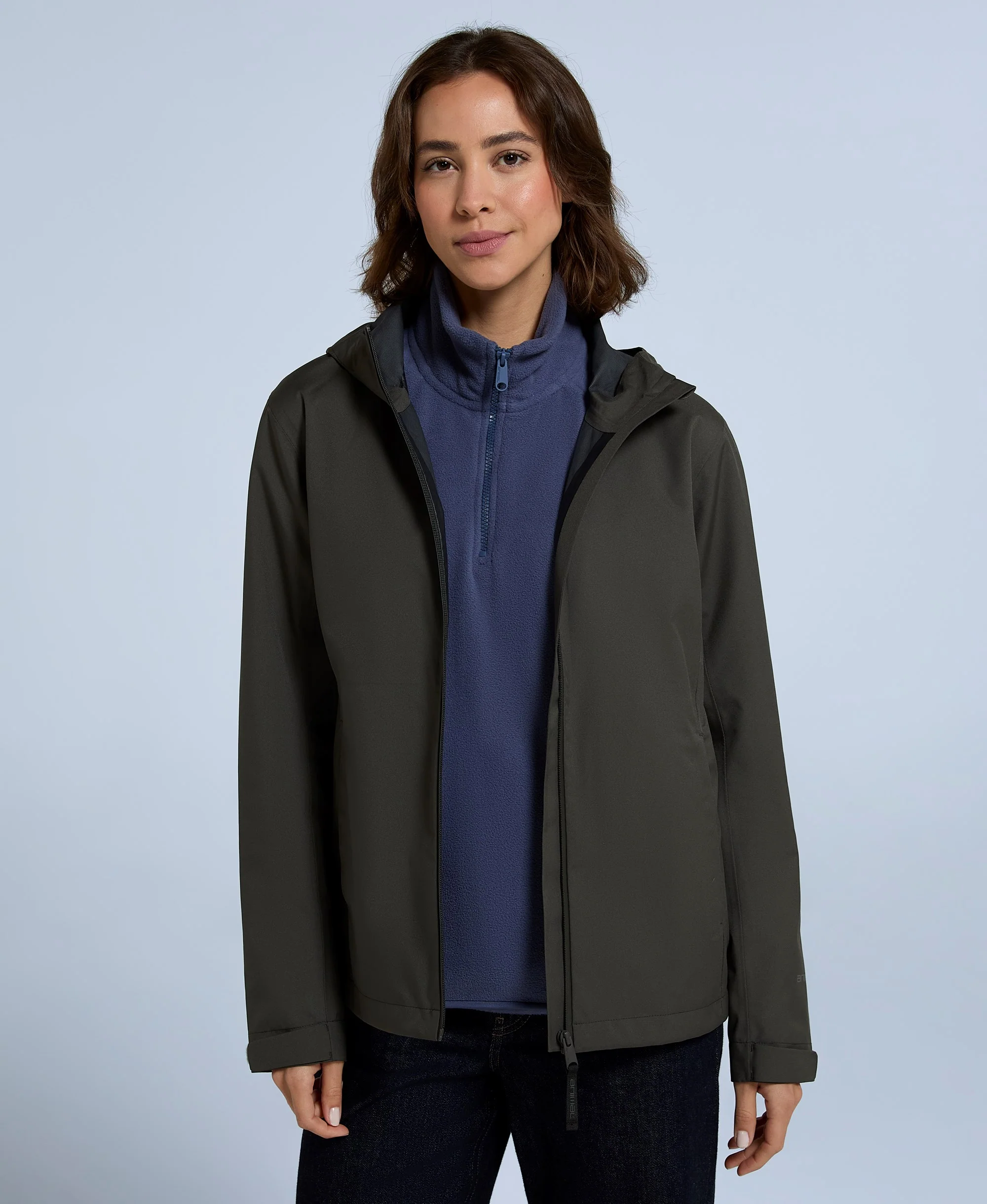 Elements Womens Waterproof Jacket - Dark Khaki - Image 3