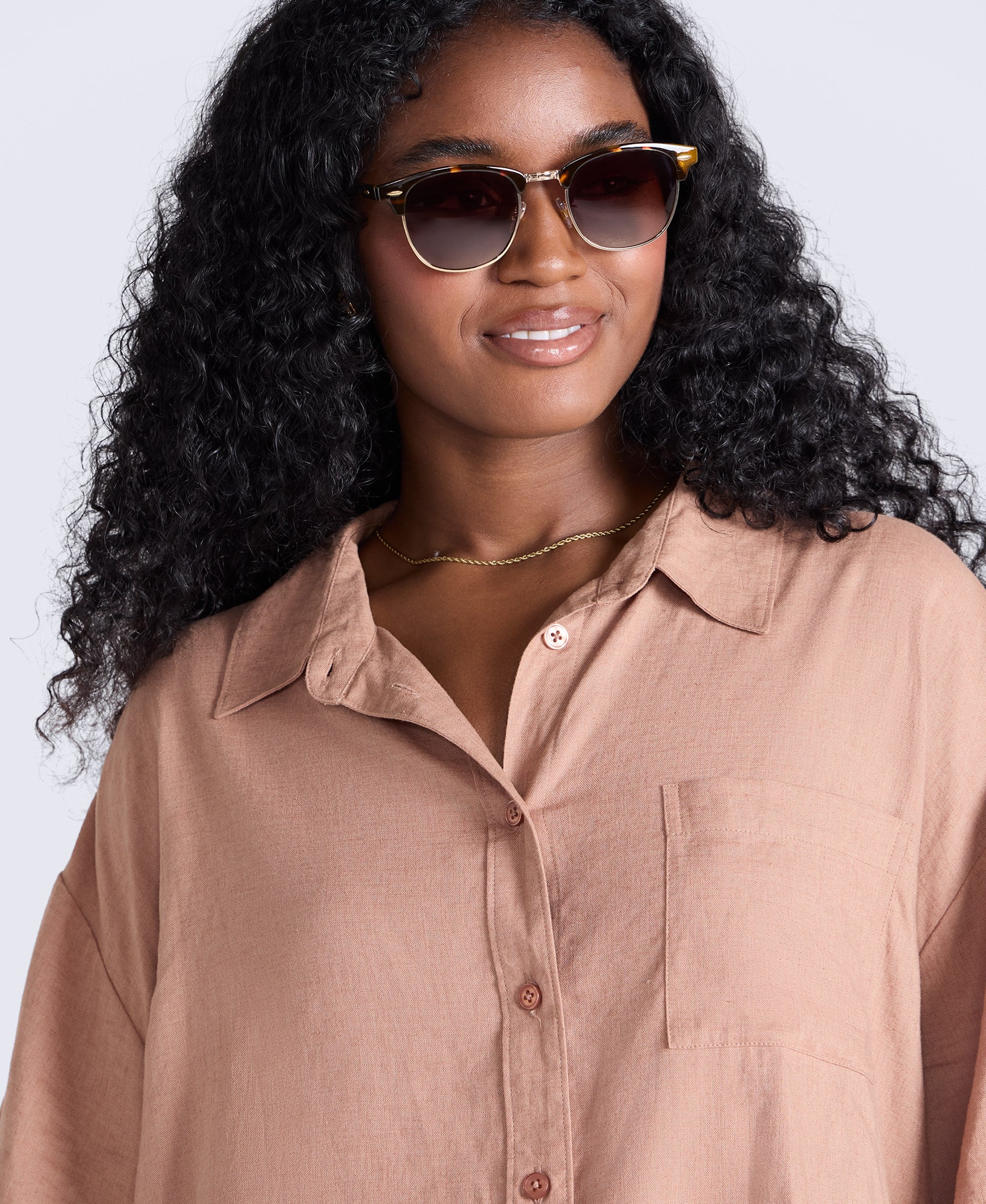 Evelyn Womens Polarized Sunglasses - Tan - Image 2