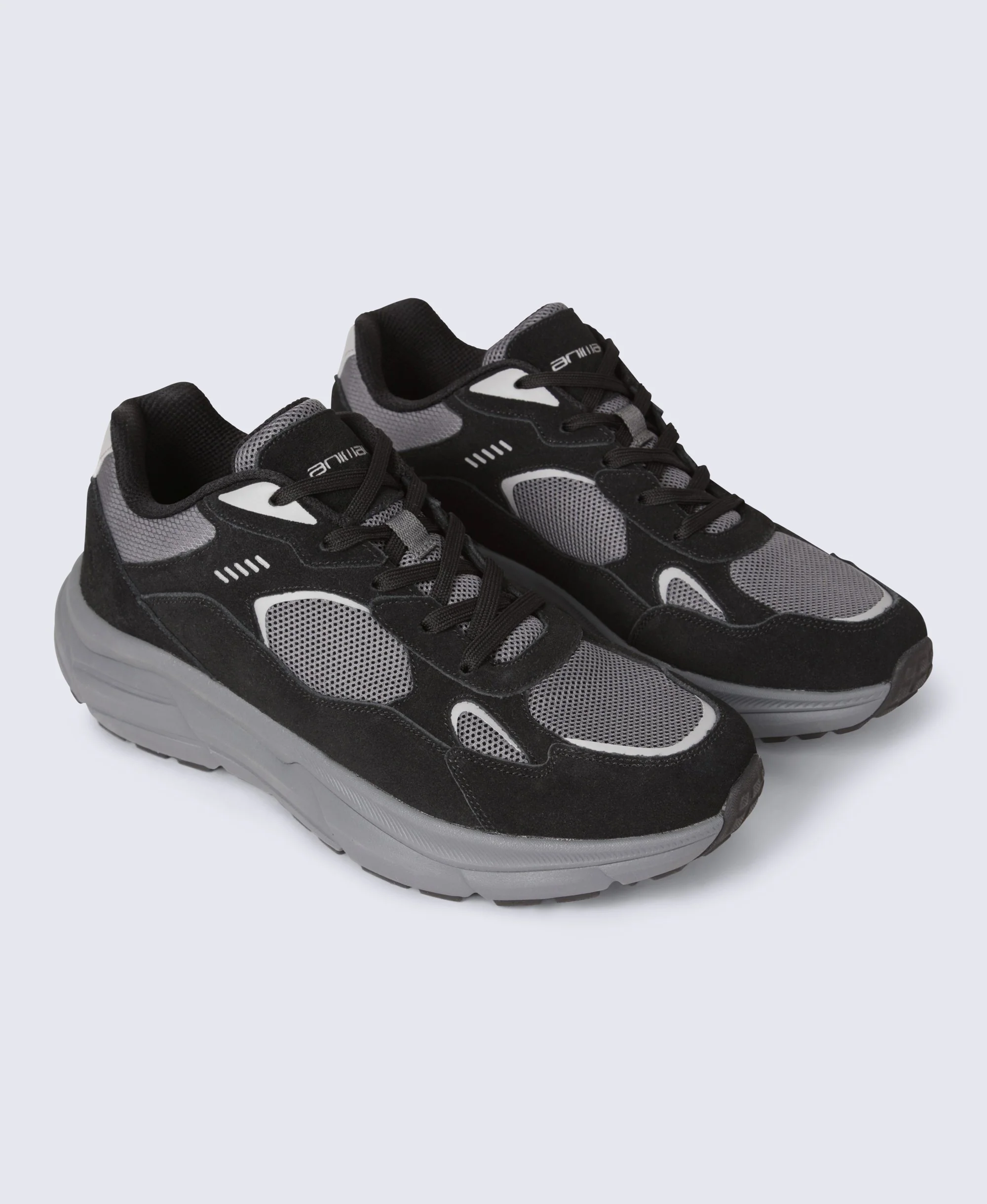 Ezra Mens Everyday Leather Trainer - Dark Grey - Image 3
