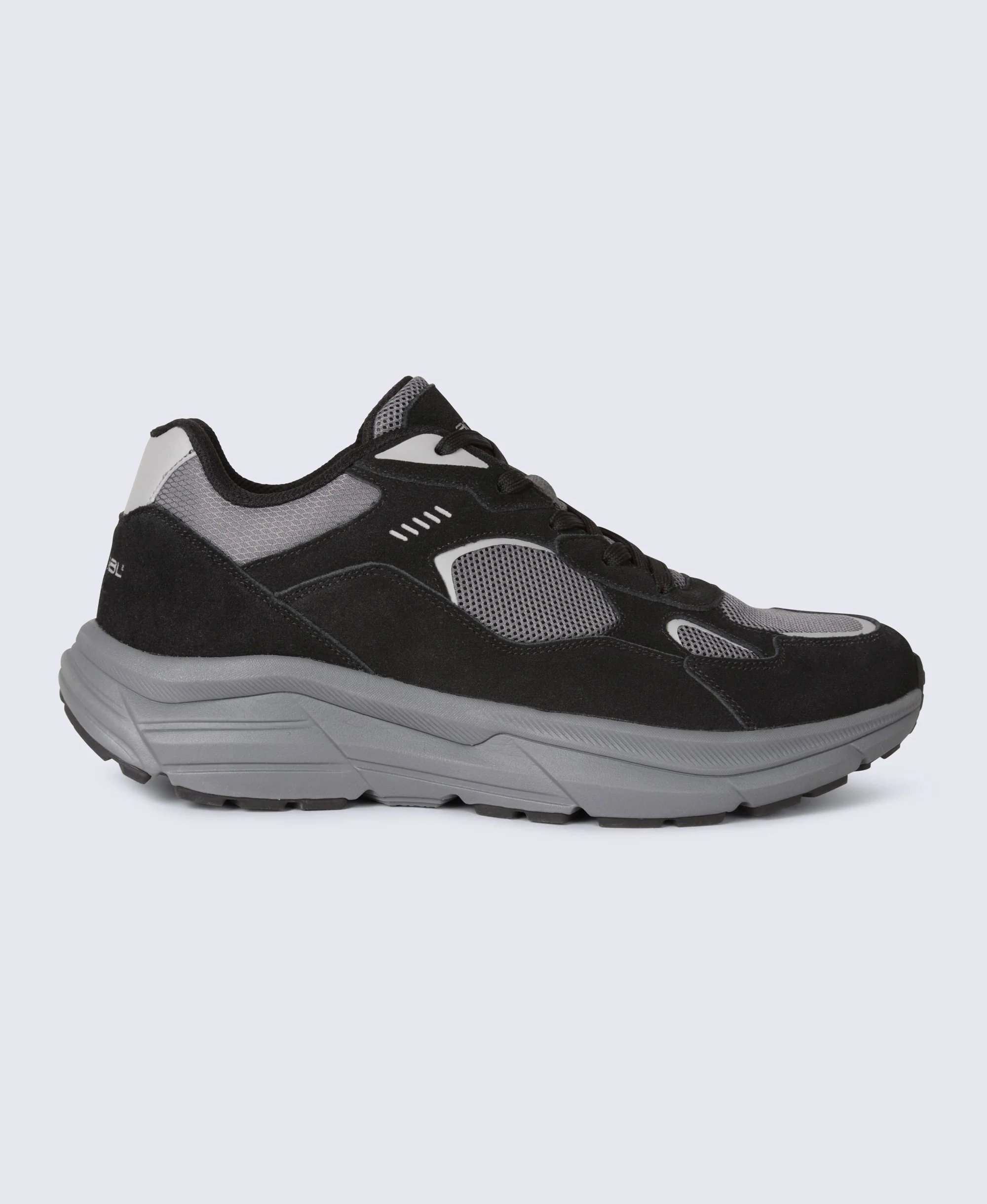Ezra Mens Everyday Leather Trainer - Dark Grey - Image 4