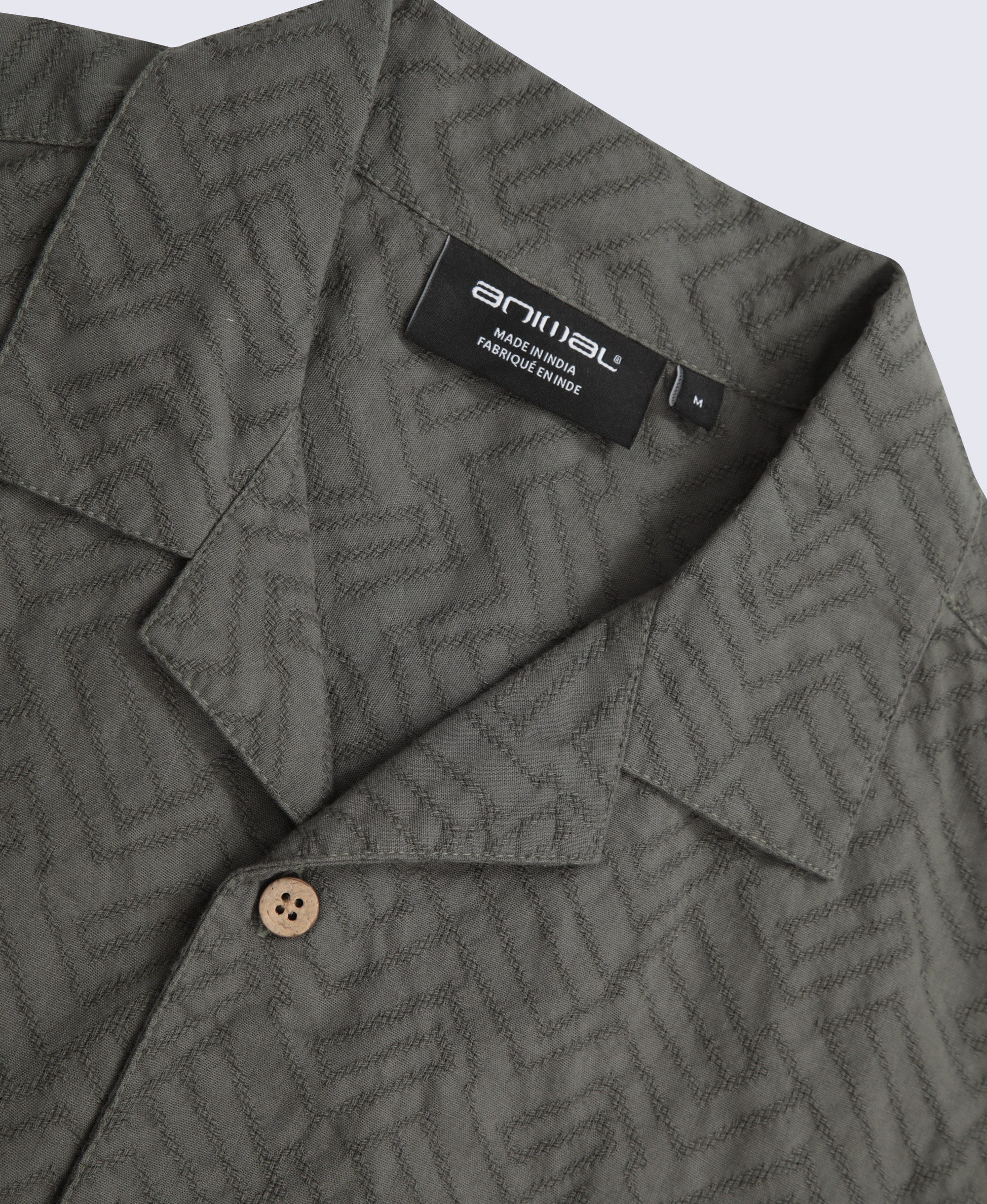 Fiji Mens Textured Shirt - Green - Image 9