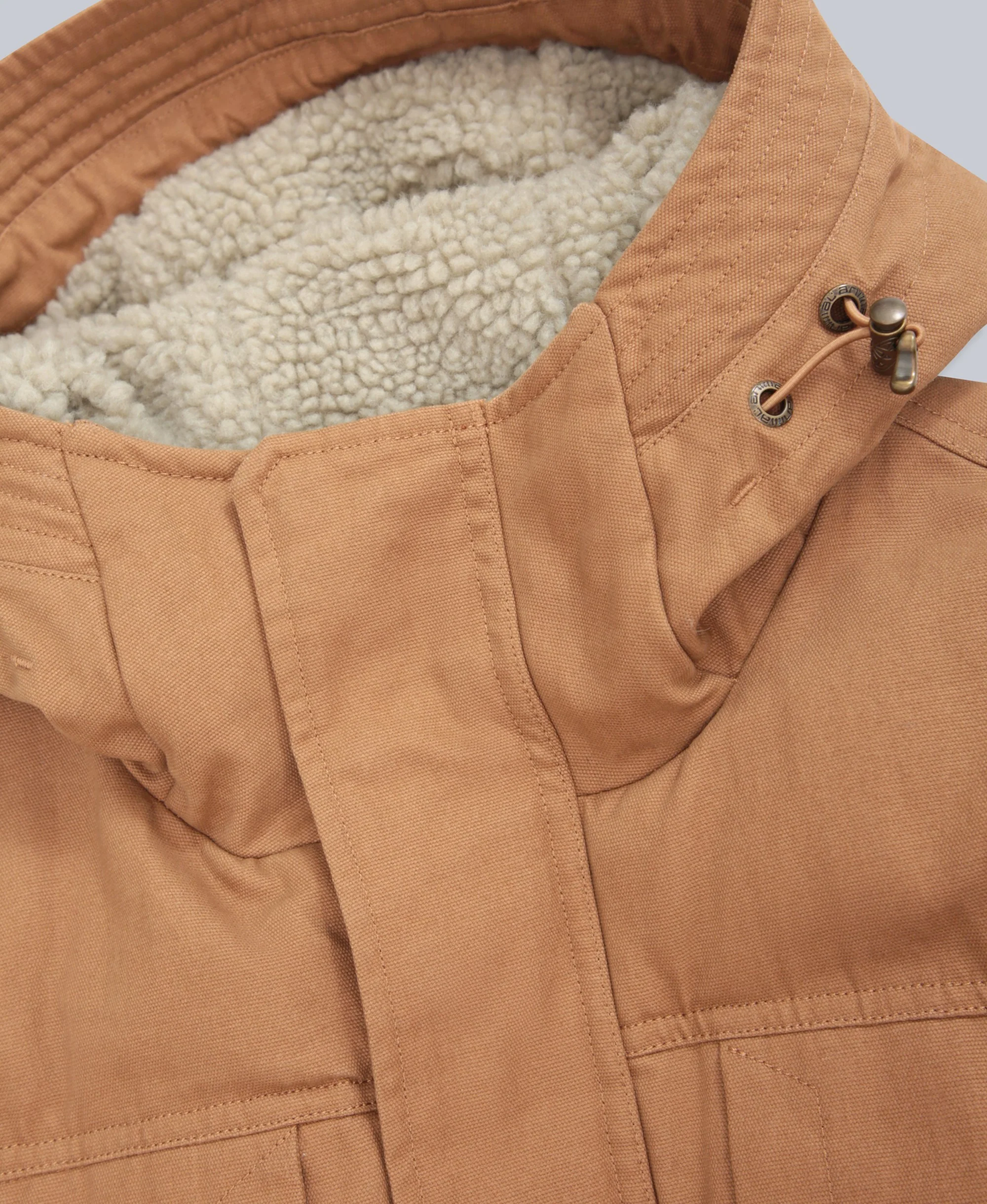 Fistral Mens Borg Lined Parka - Tan - Image 8