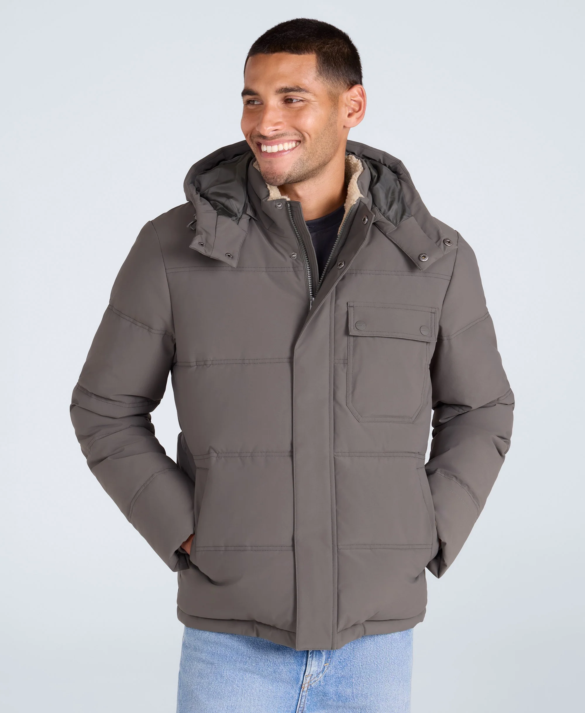 Fistral Mens Padded Jacket - Khaki - Image 4