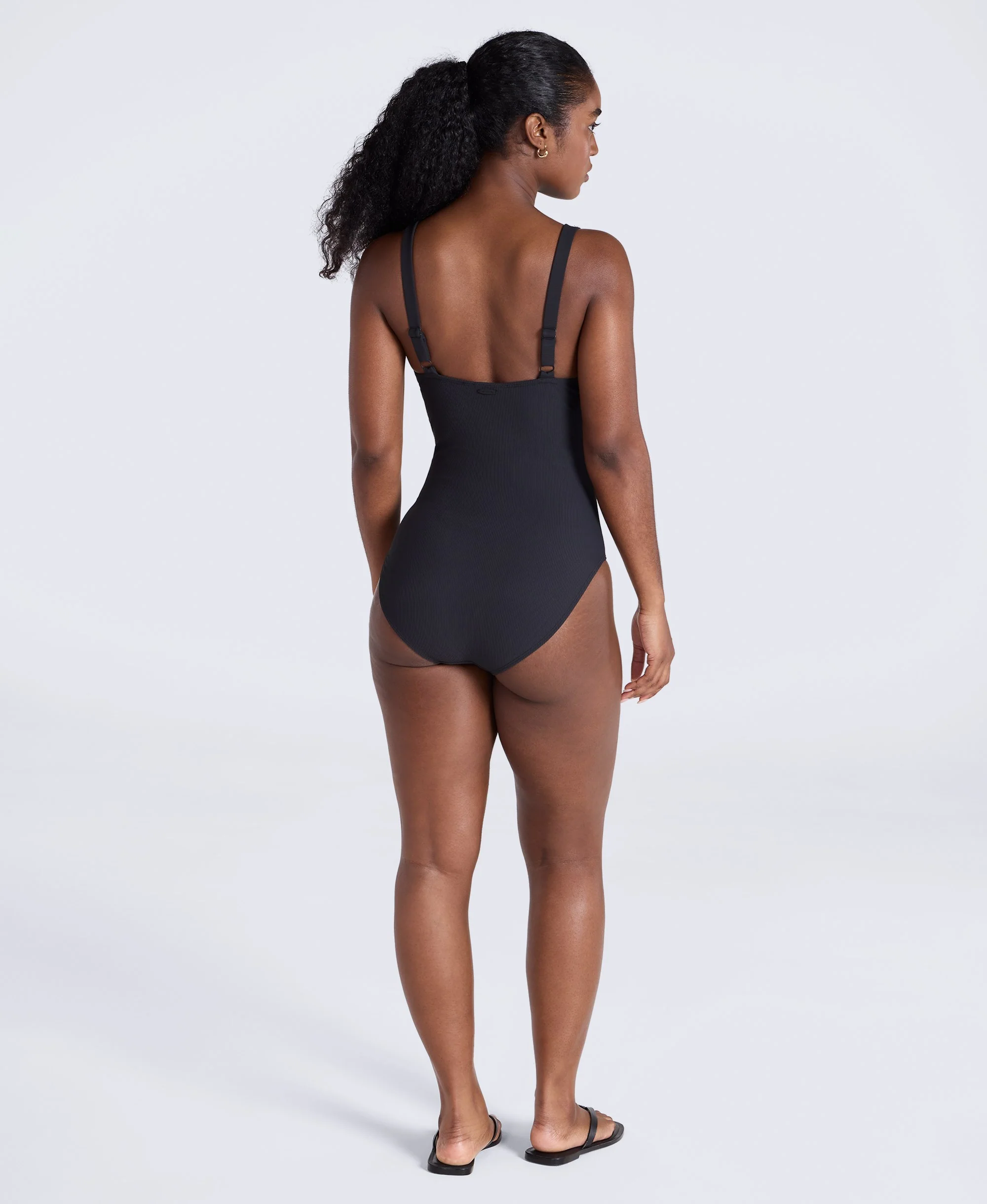 Florence Womens Rib Swimsuit - Black - Image 5