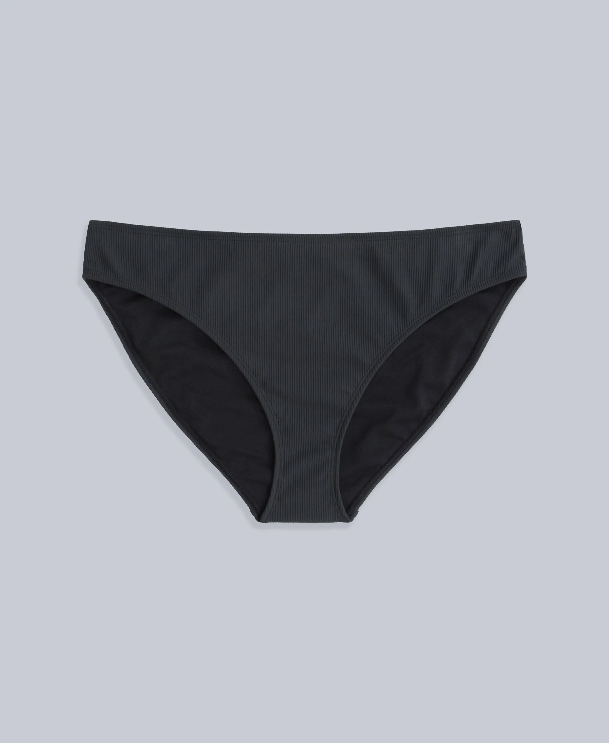 Florence Womens Ribbed Bikini Bottoms - Black - Image 5