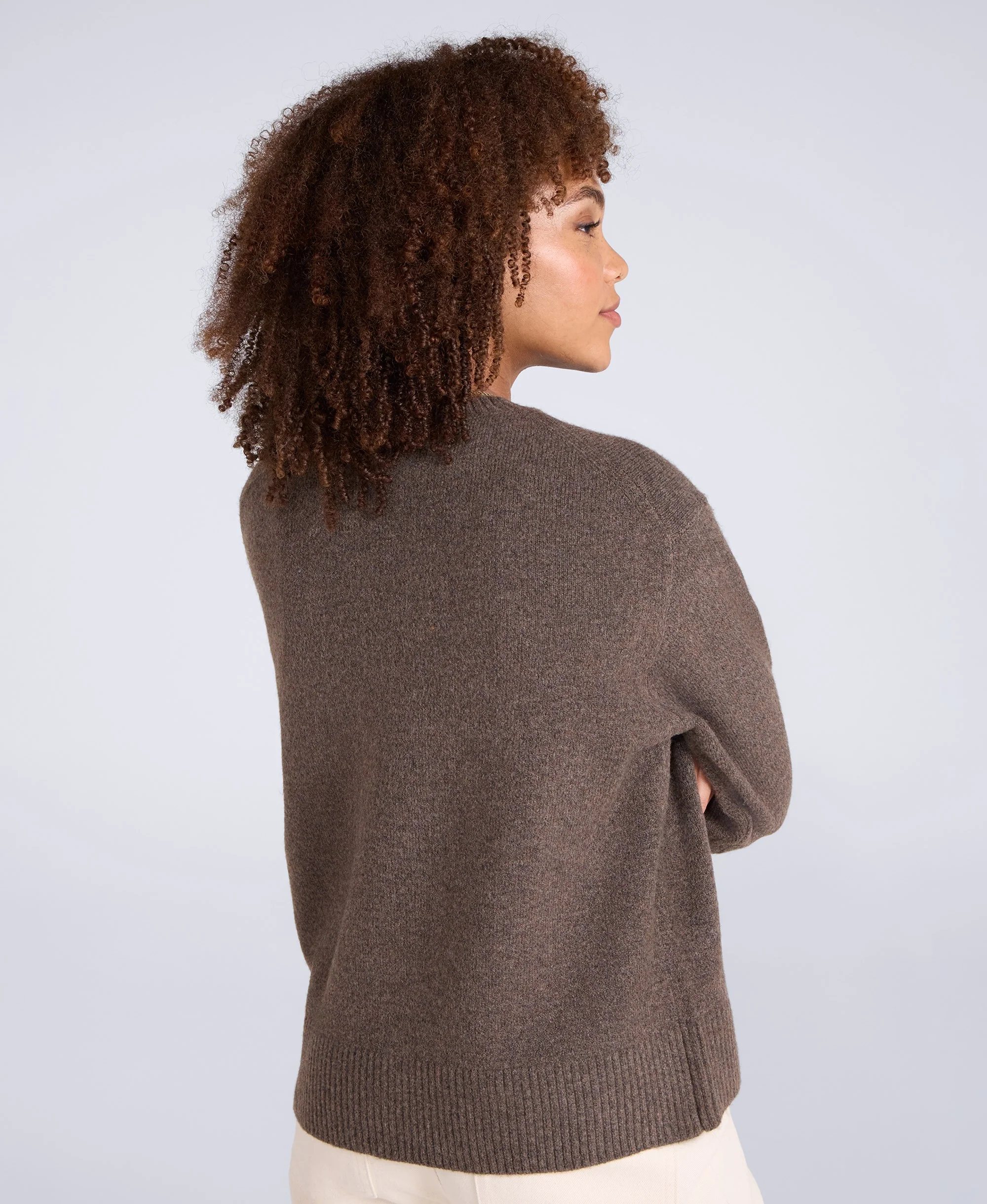 Fluffy Womens Jumper - Brown - Image 5