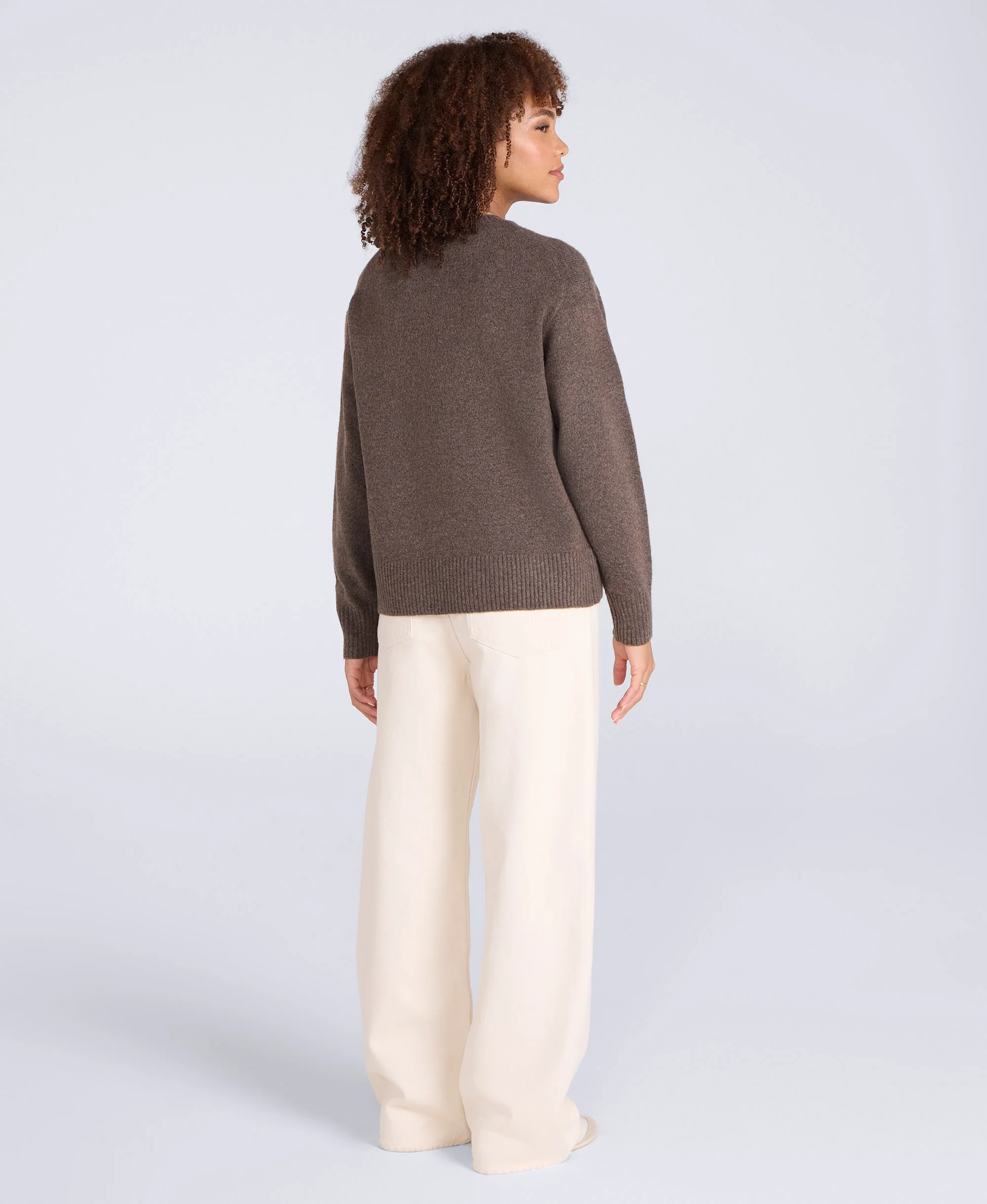 Fluffy Womens Jumper - Brown - Image 6