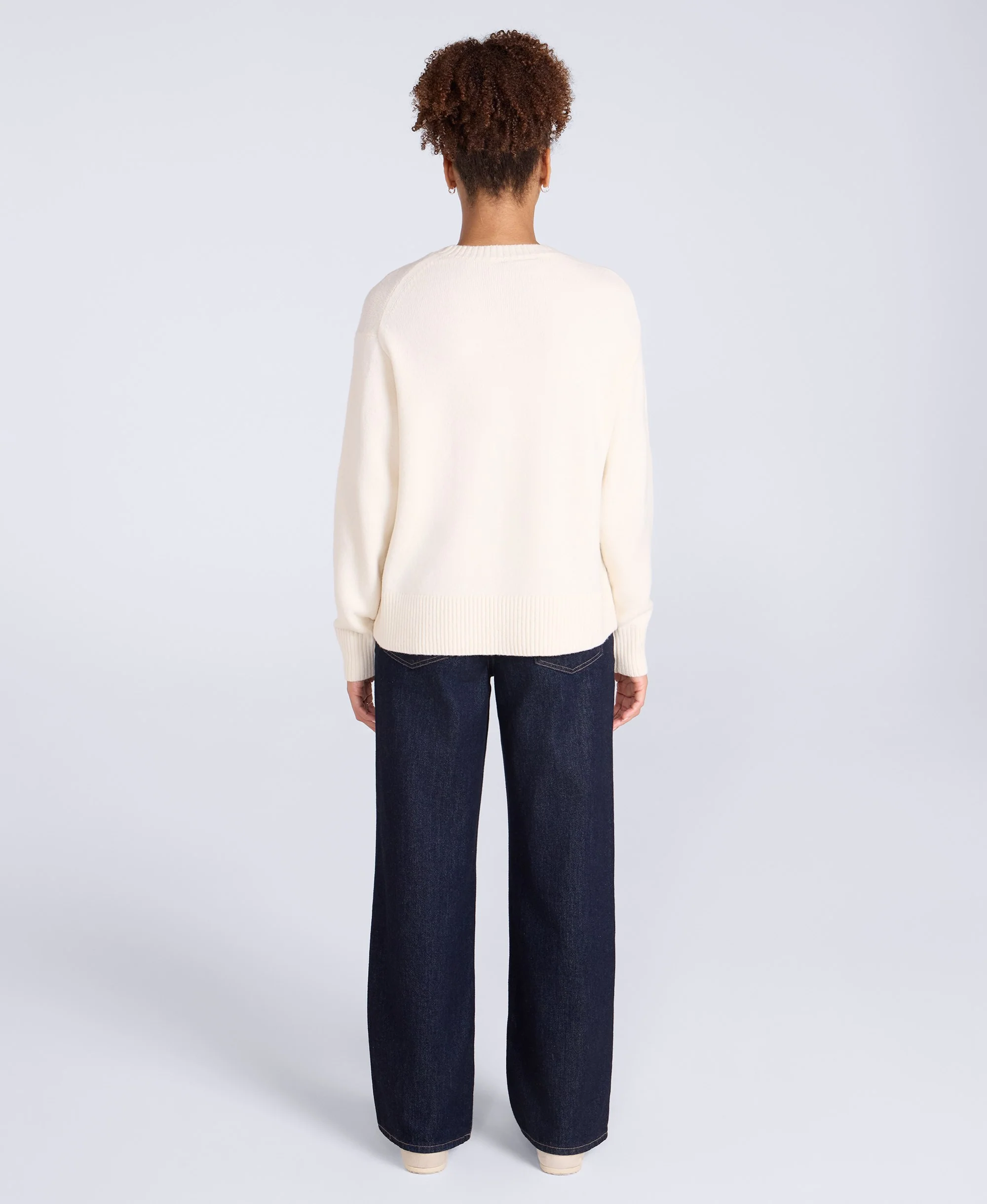 Fluffy Womens Jumper - Light Beige - Image 5