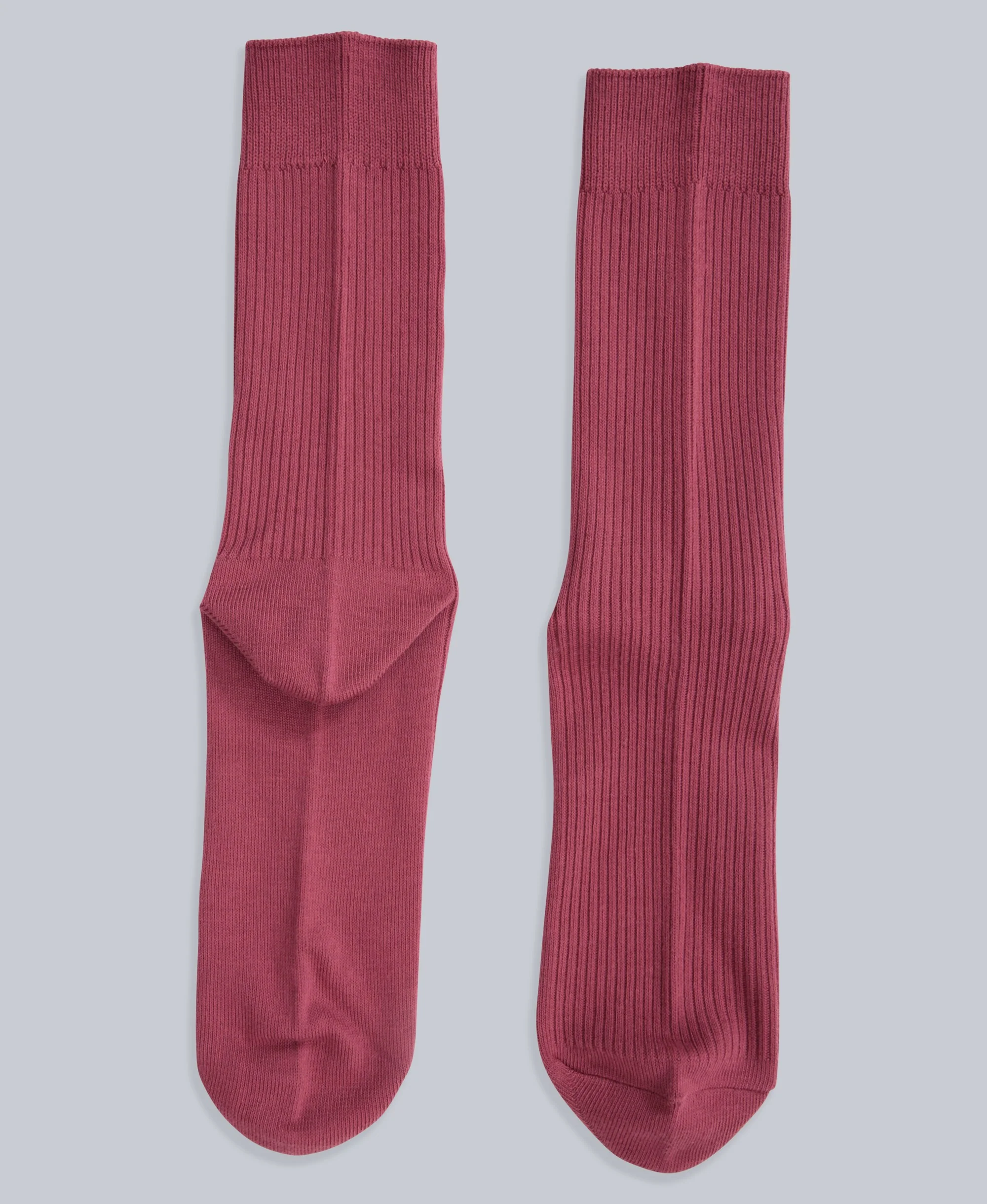 Flynn Mens Ribbed Mid Calf Socks- 3 Pack - Red - Image 6