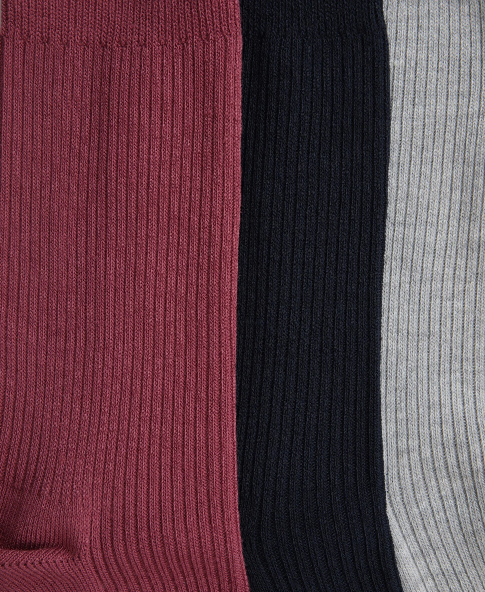 Flynn Mens Ribbed Mid Calf Socks- 3 Pack - Red - Image 8