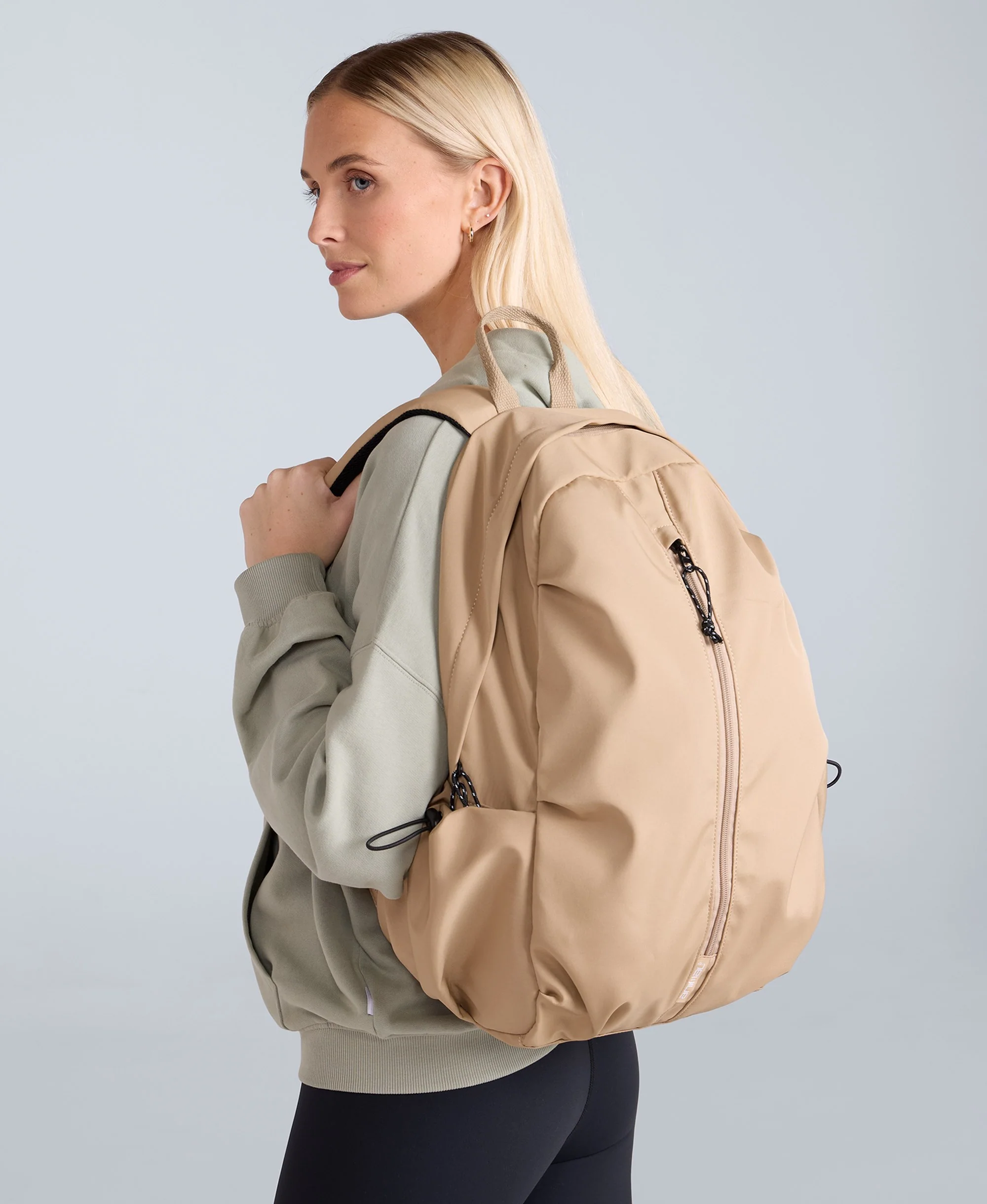 Front Zip Backpack 17L - Beige - Image 3