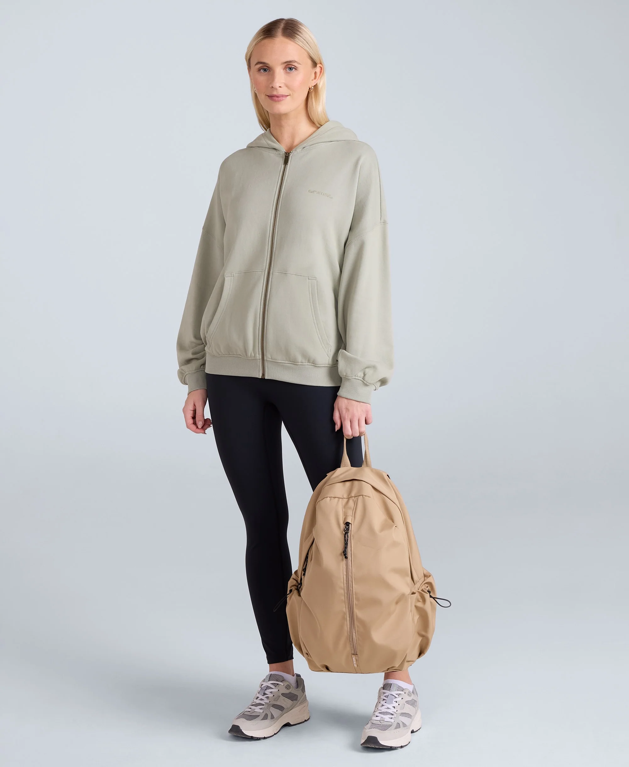 Front Zip Backpack 17L - Beige - Image 5