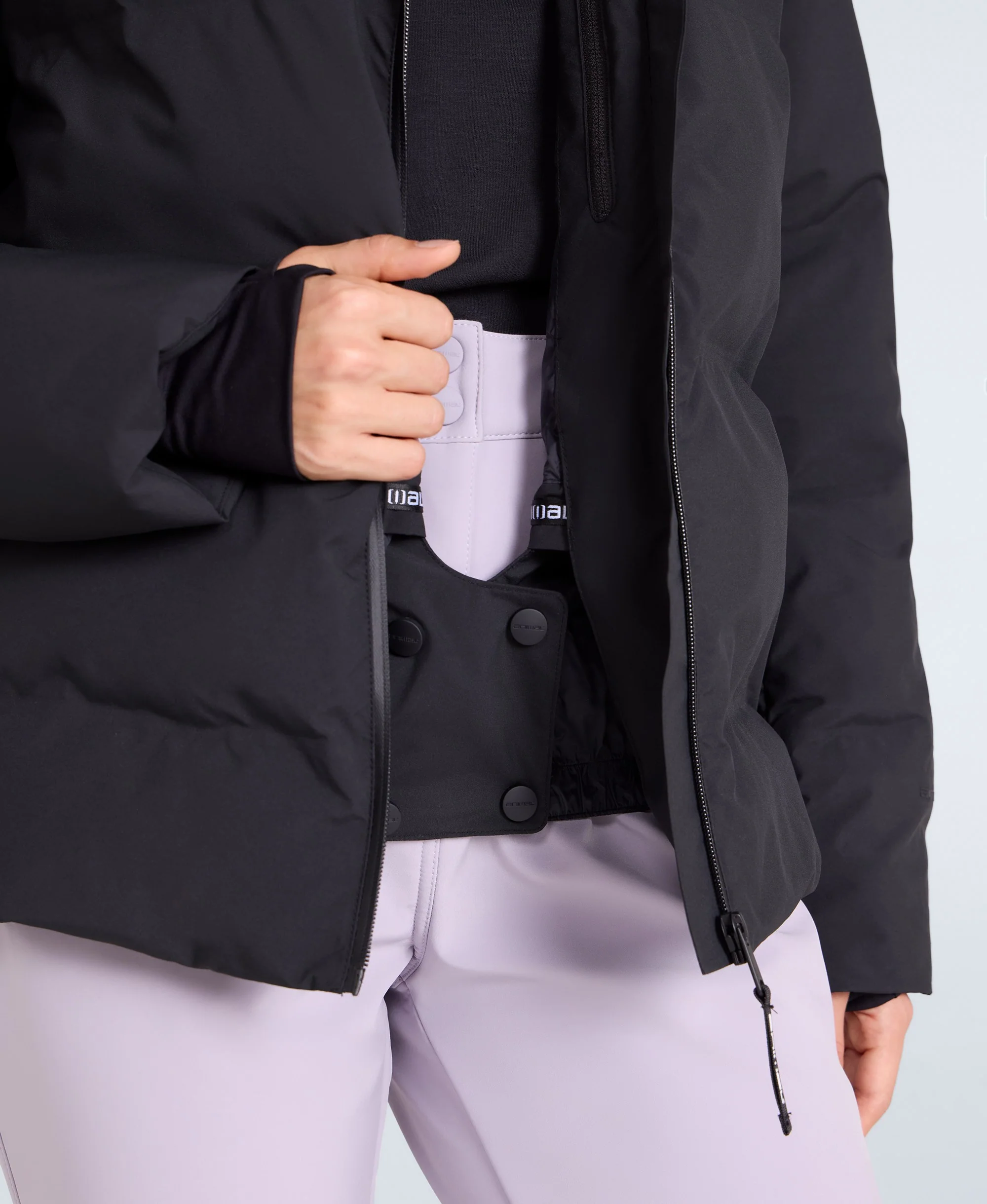 Glacier Womens Heat Sealed Waterproof Ski Jacket - Black - Image 4